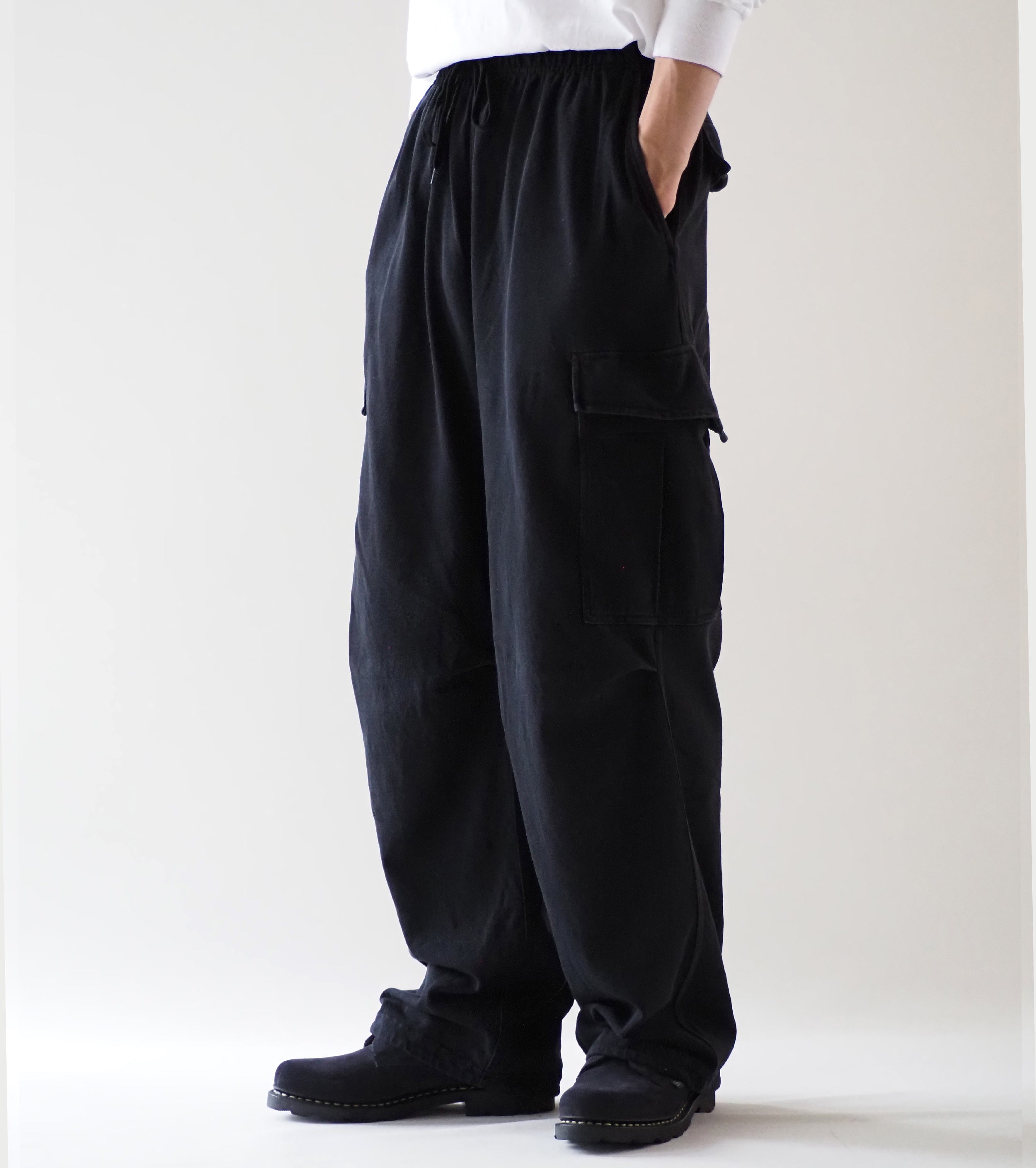 COMOLI Cotton Jersey 6P Pants , Black