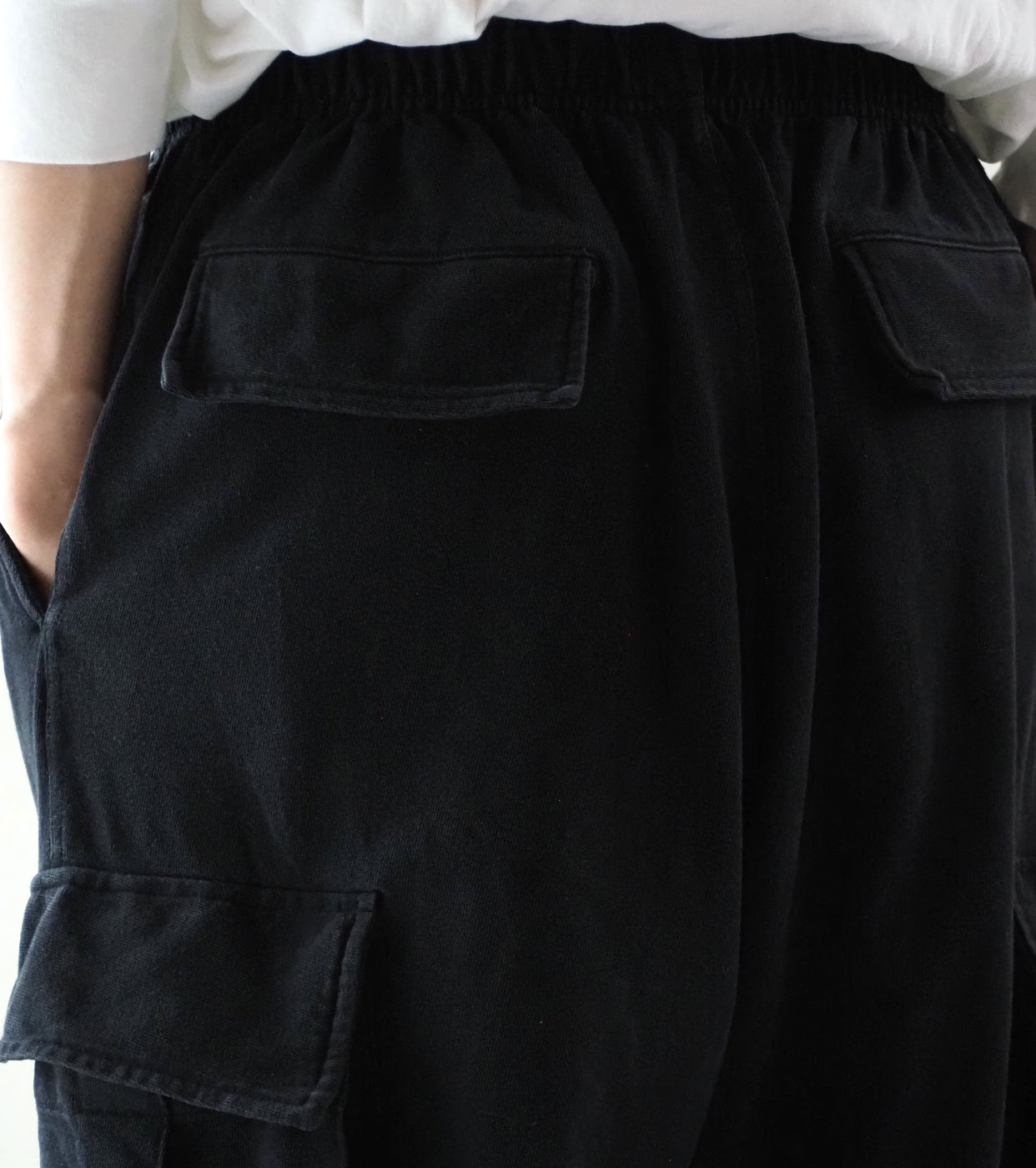 COMOLI Cotton Jersey 6P Pants , Black