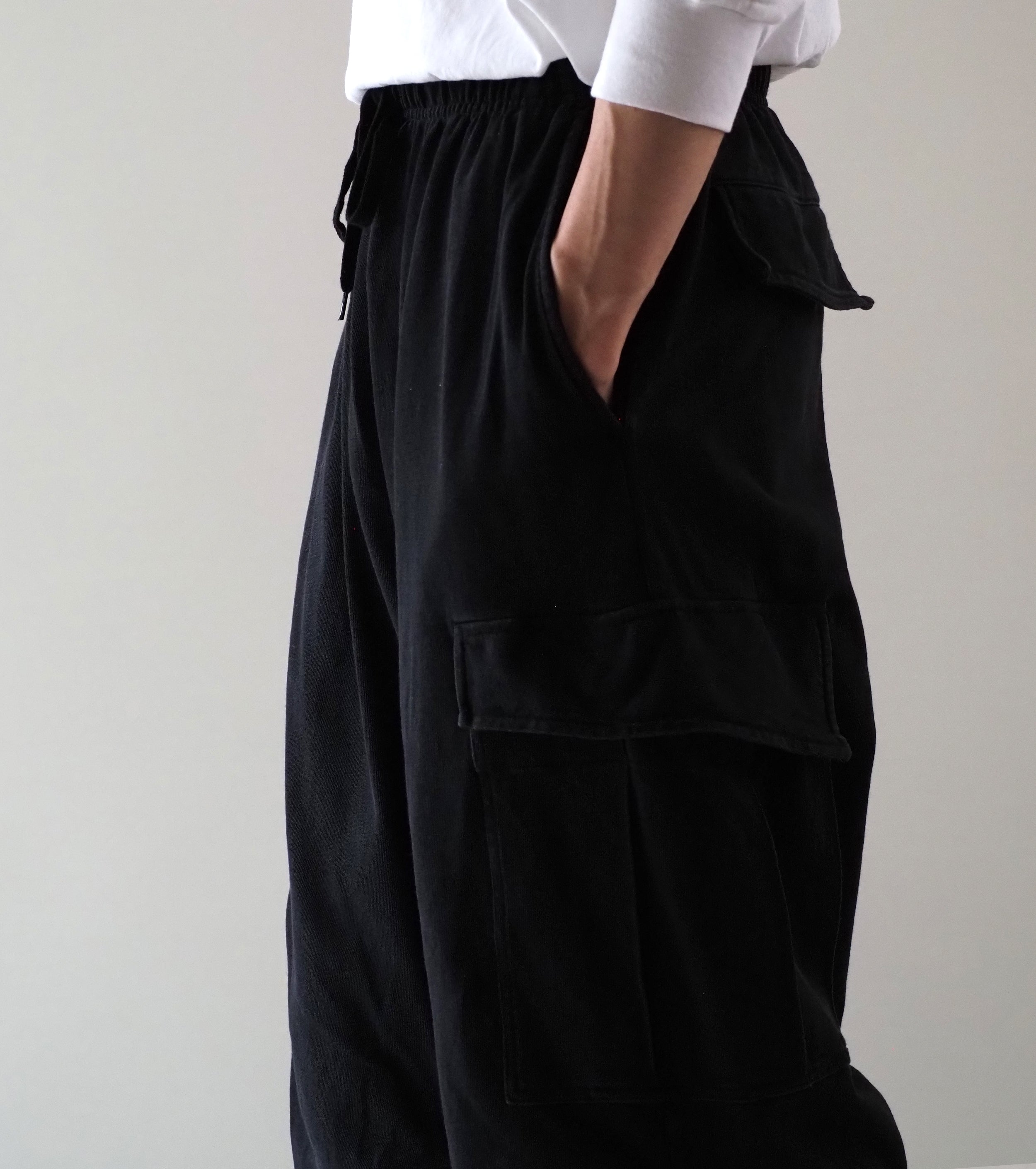COMOLI Cotton Jersey 6P Pants , Black