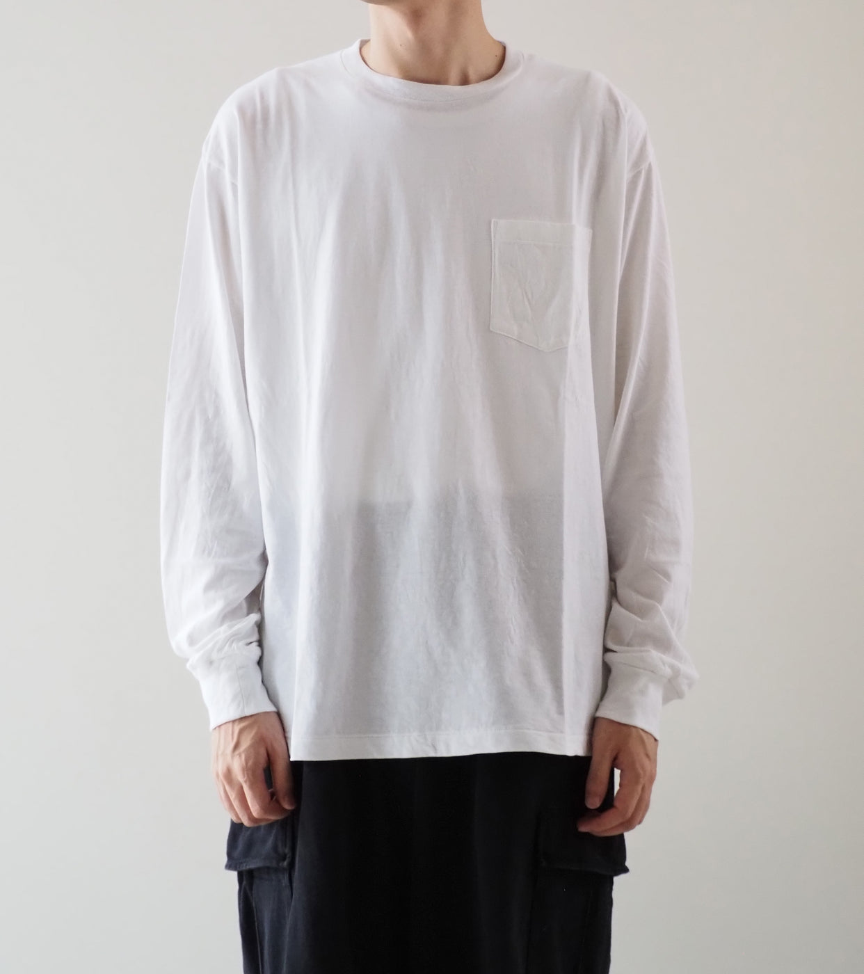 COMOLI Surplus Long Sleeve T-Shirt , White