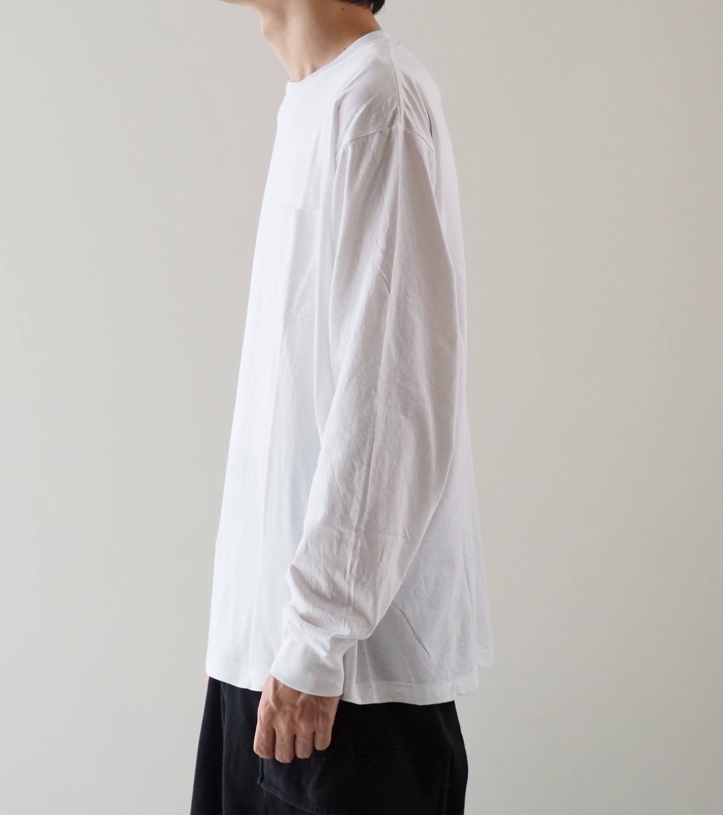 COMOLI Surplus Long Sleeve T-Shirt , White