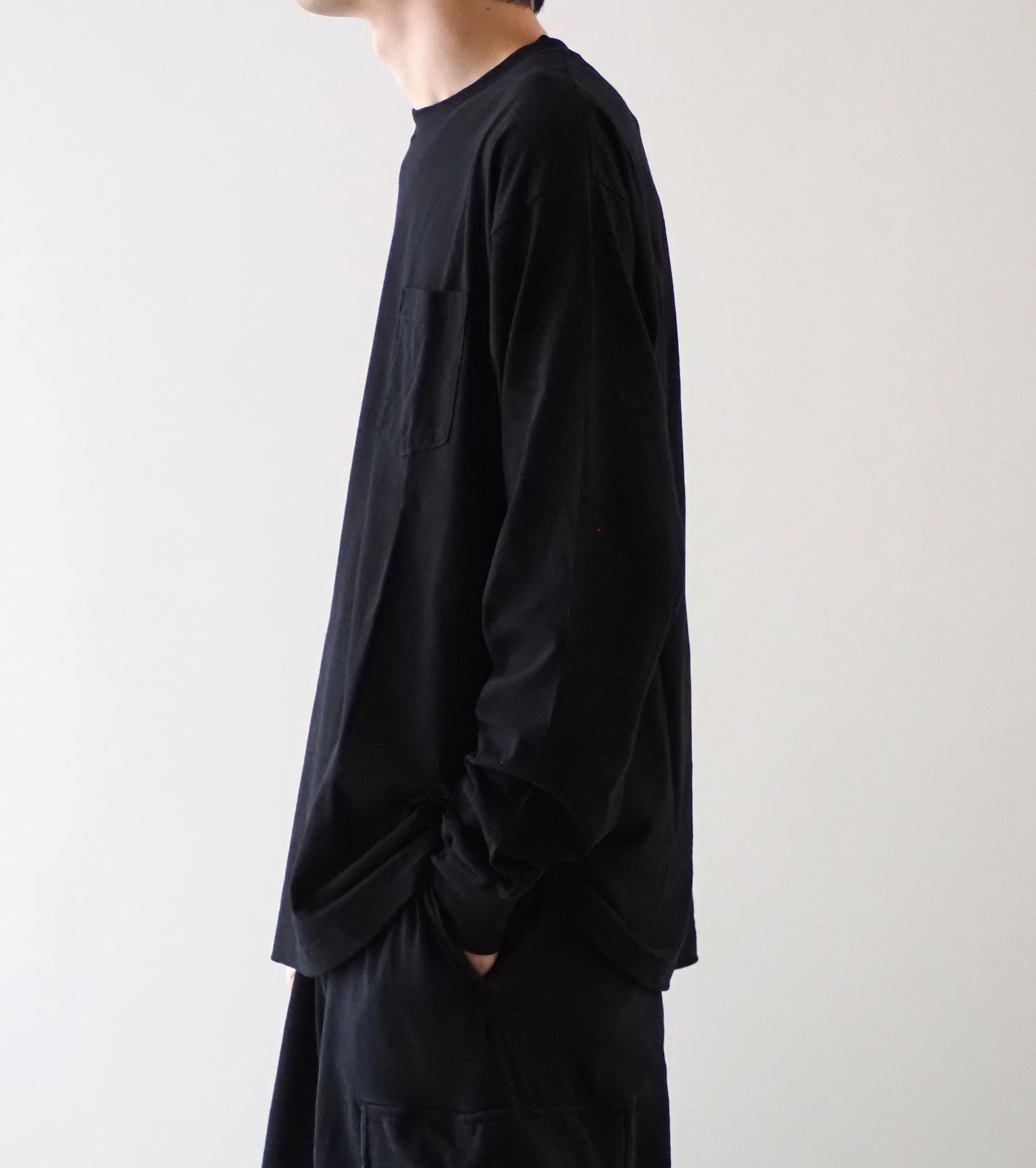 COMOLI Surplus Long Sleeve T-Shirt , Black