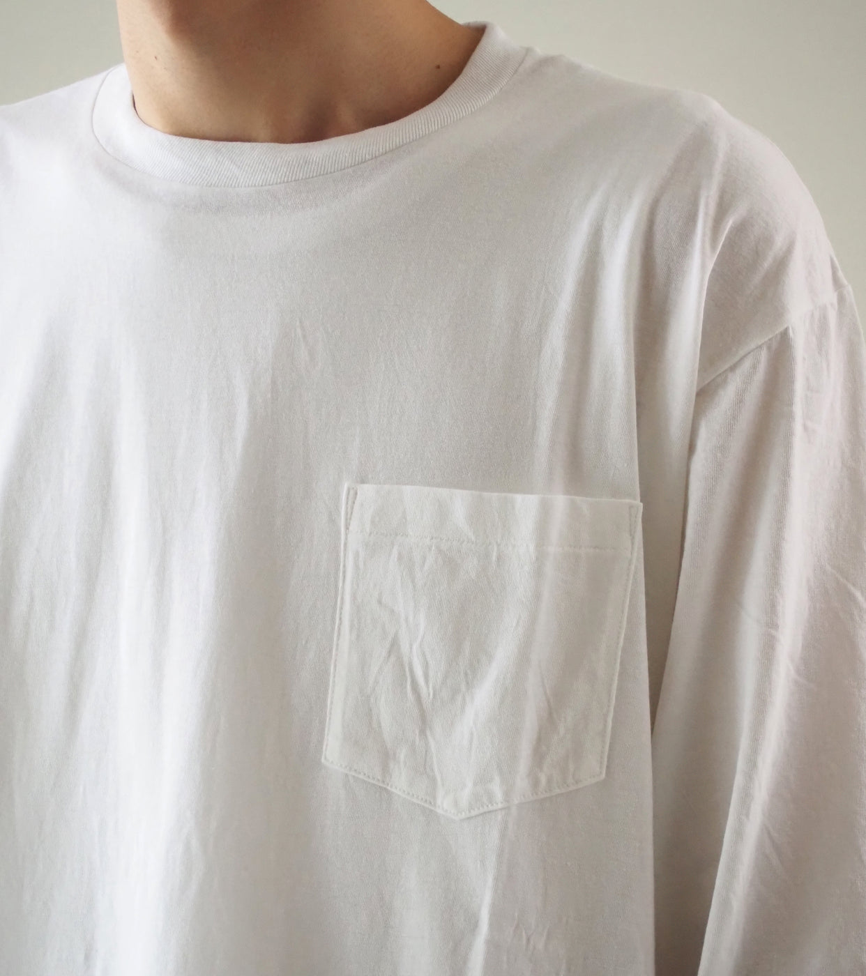 COMOLI Surplus Long Sleeve T-Shirt , White