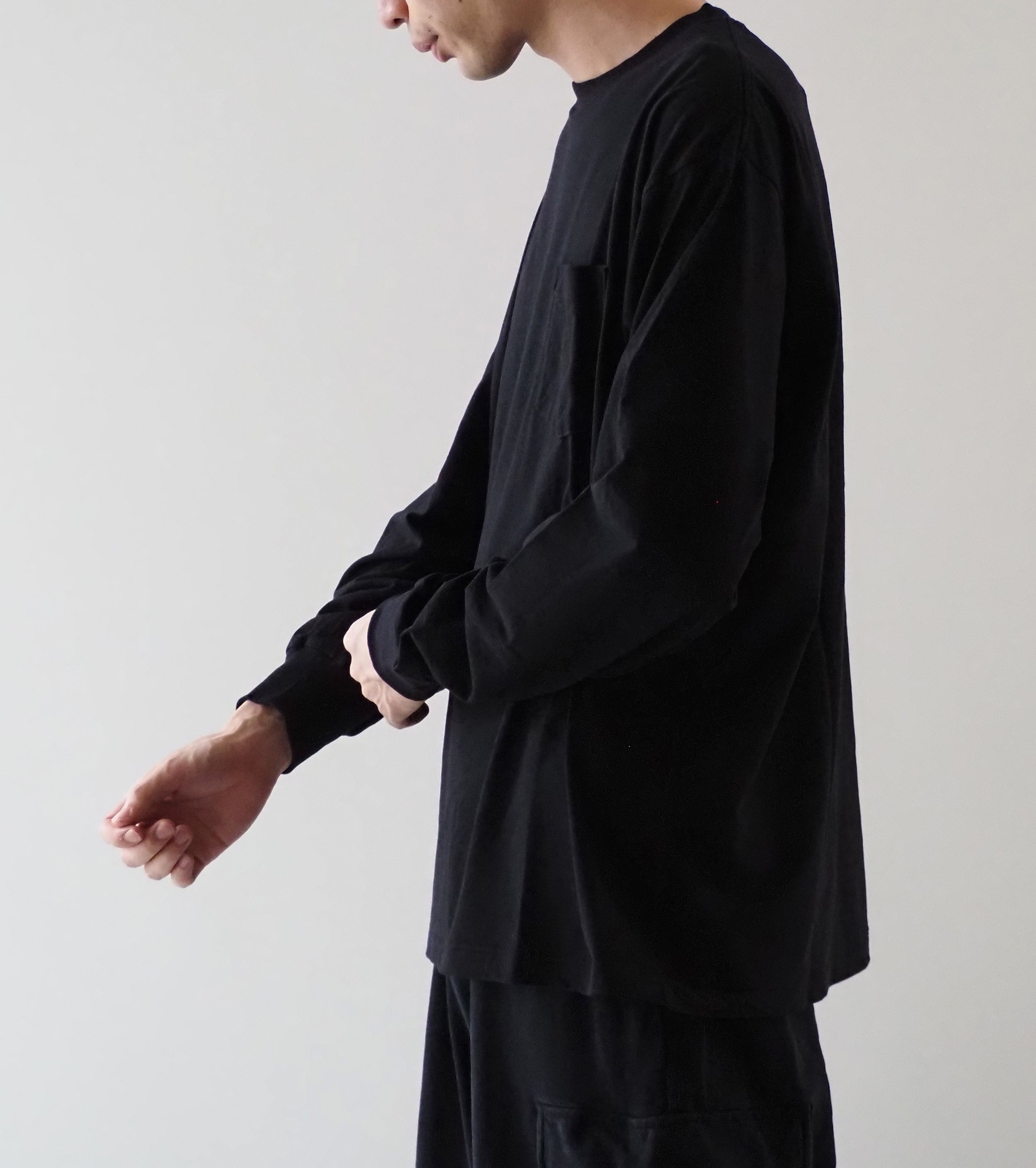 COMOLI Surplus Long Sleeve T-Shirt , Black
