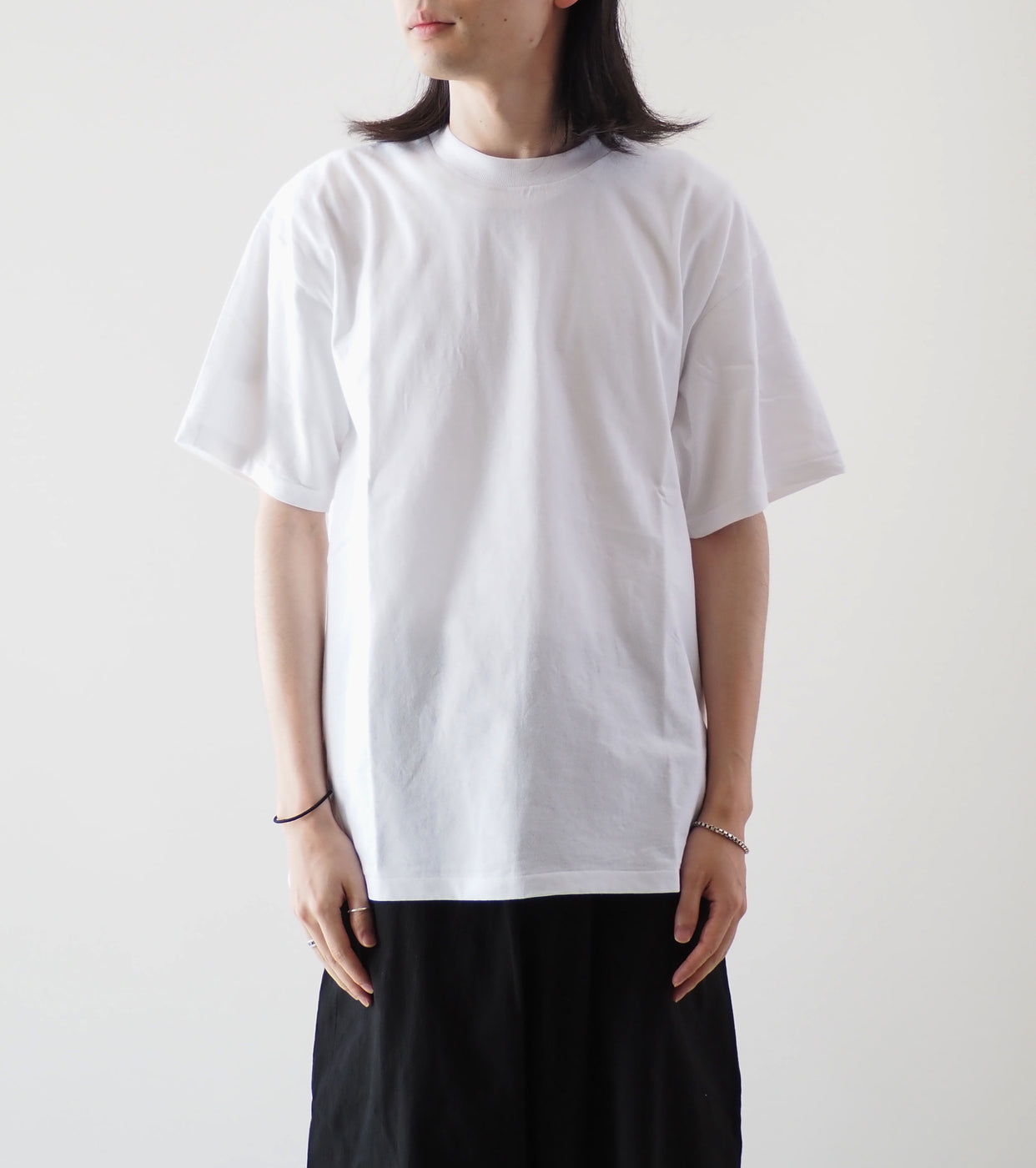 COMOLI コットン ジャージ 半袖 ティーシャツ , White