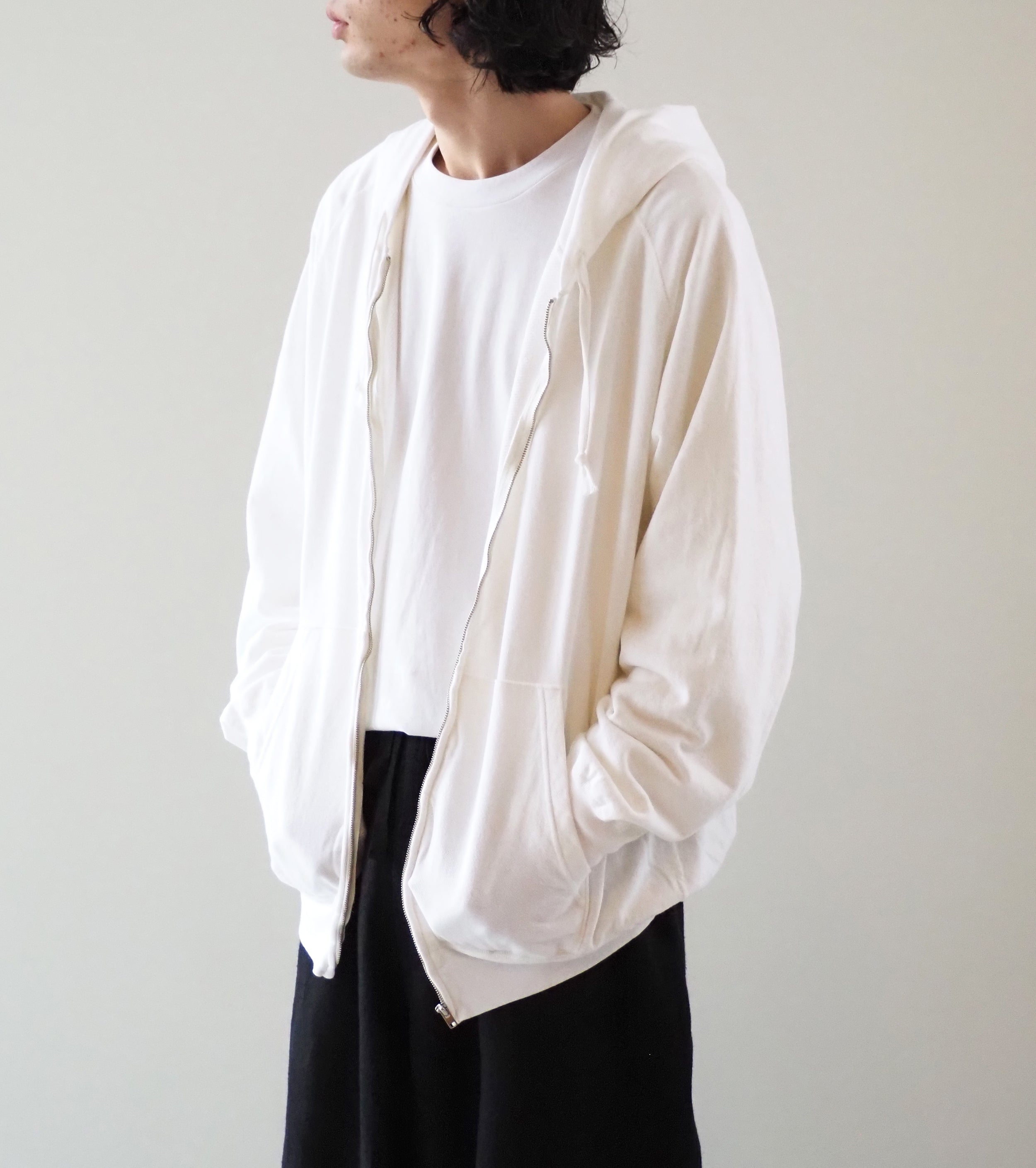 comoli 2024AW コットン裏毛ジップパーカ