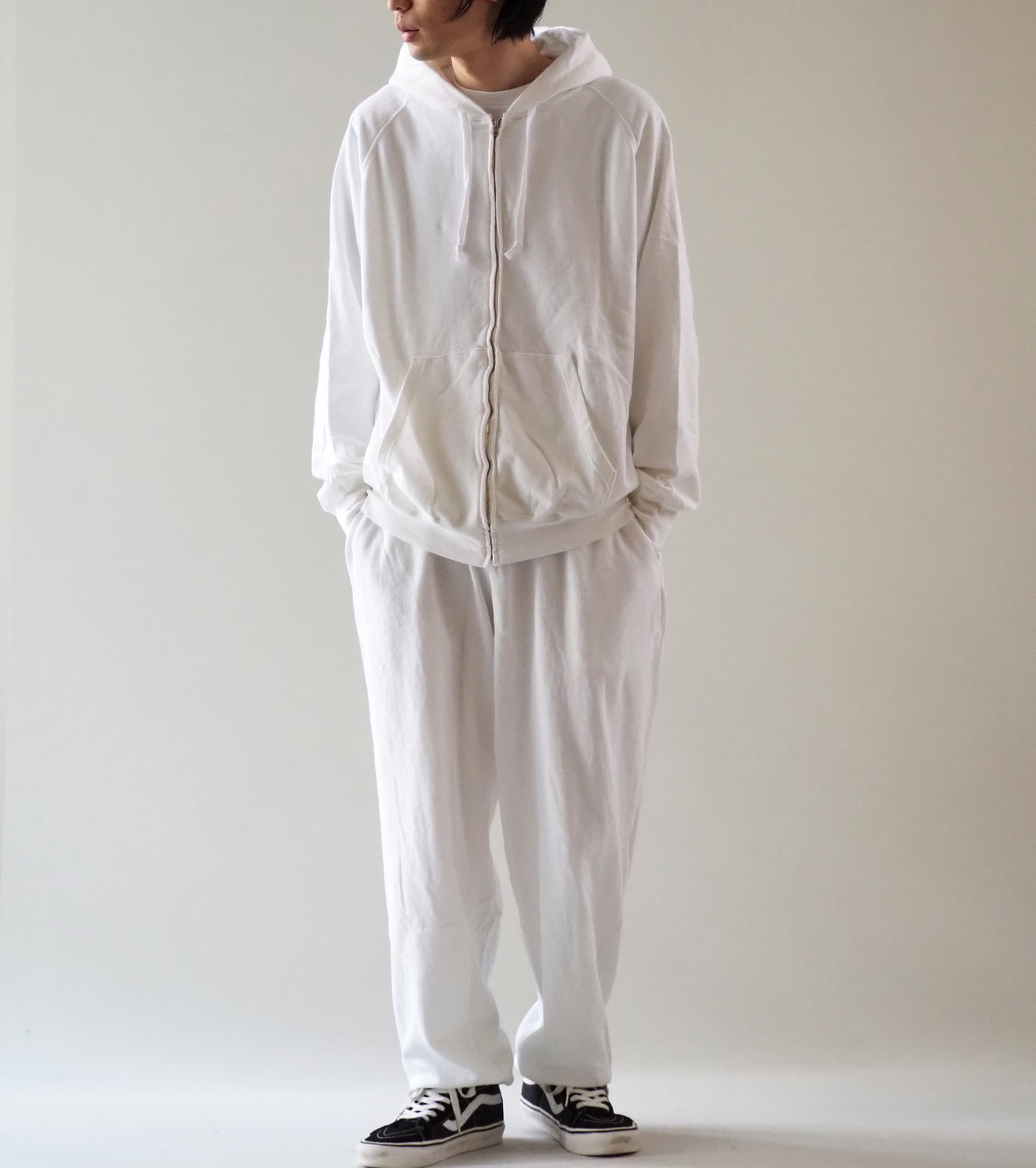 COMOLI LW Cotton Loopback Pants , White