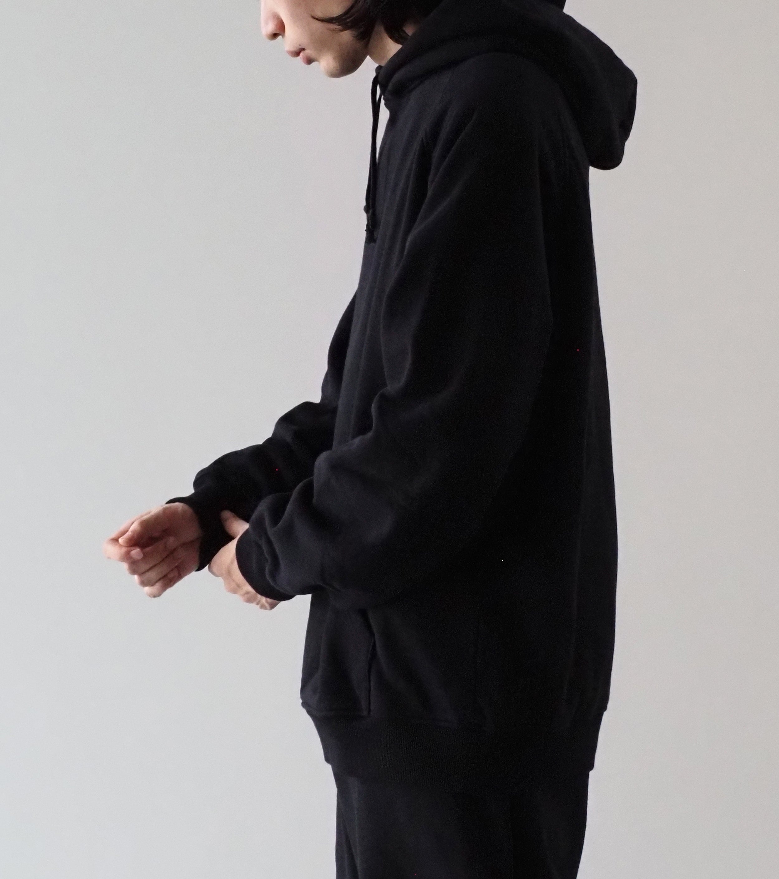 COMOLI Cotton Lined Hoodie , Black