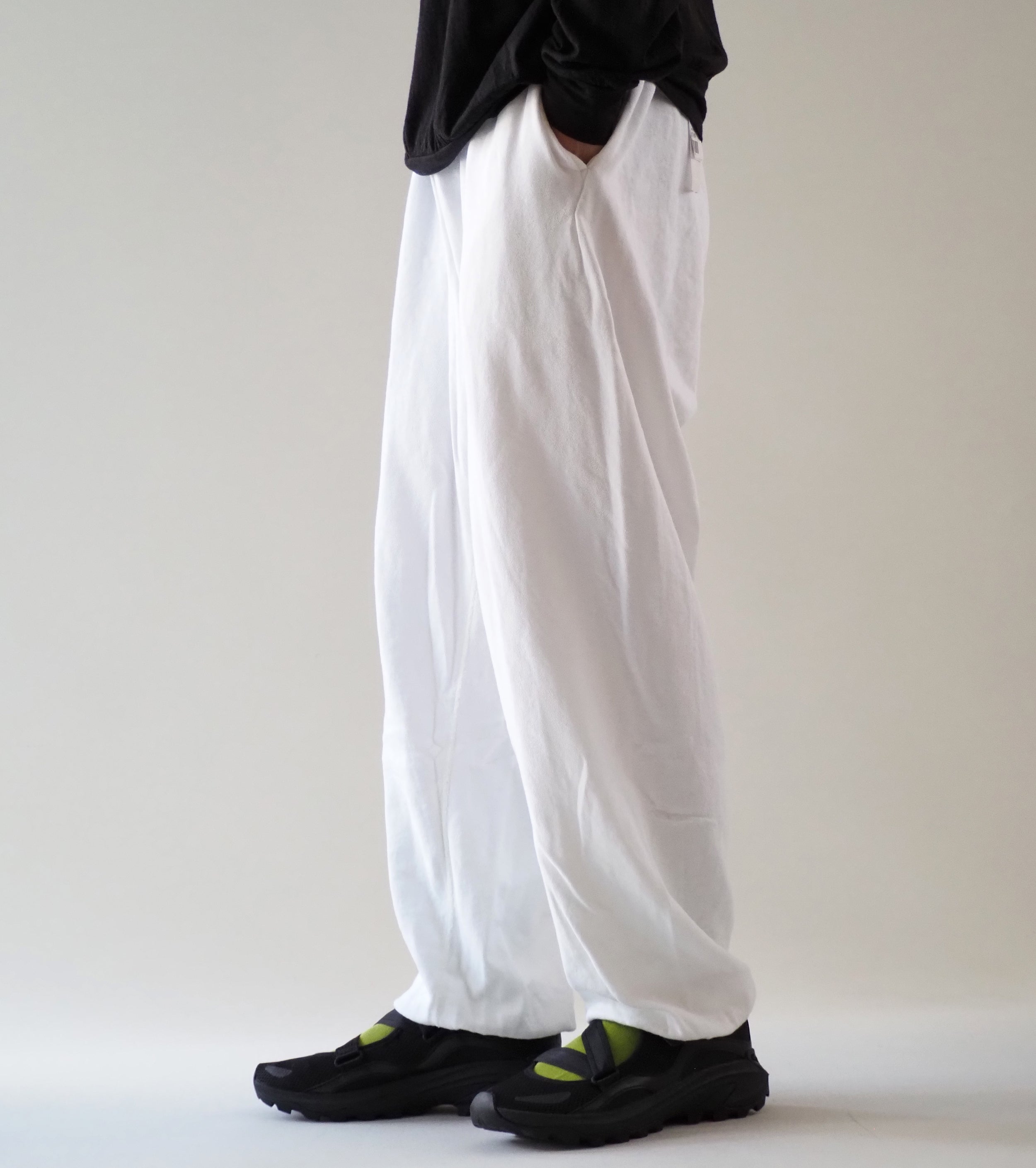 COMOLI LW Cotton Loopback Pants , White