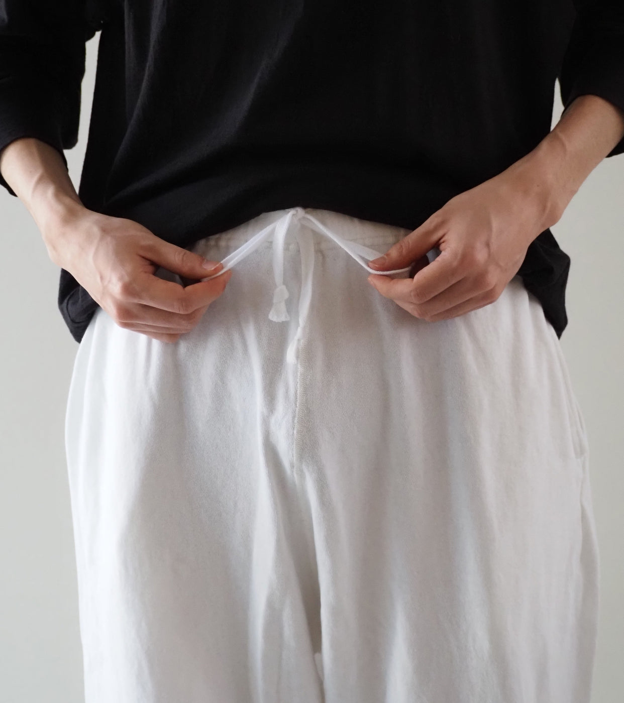 COMOLI LW Cotton Loopback Pants , White