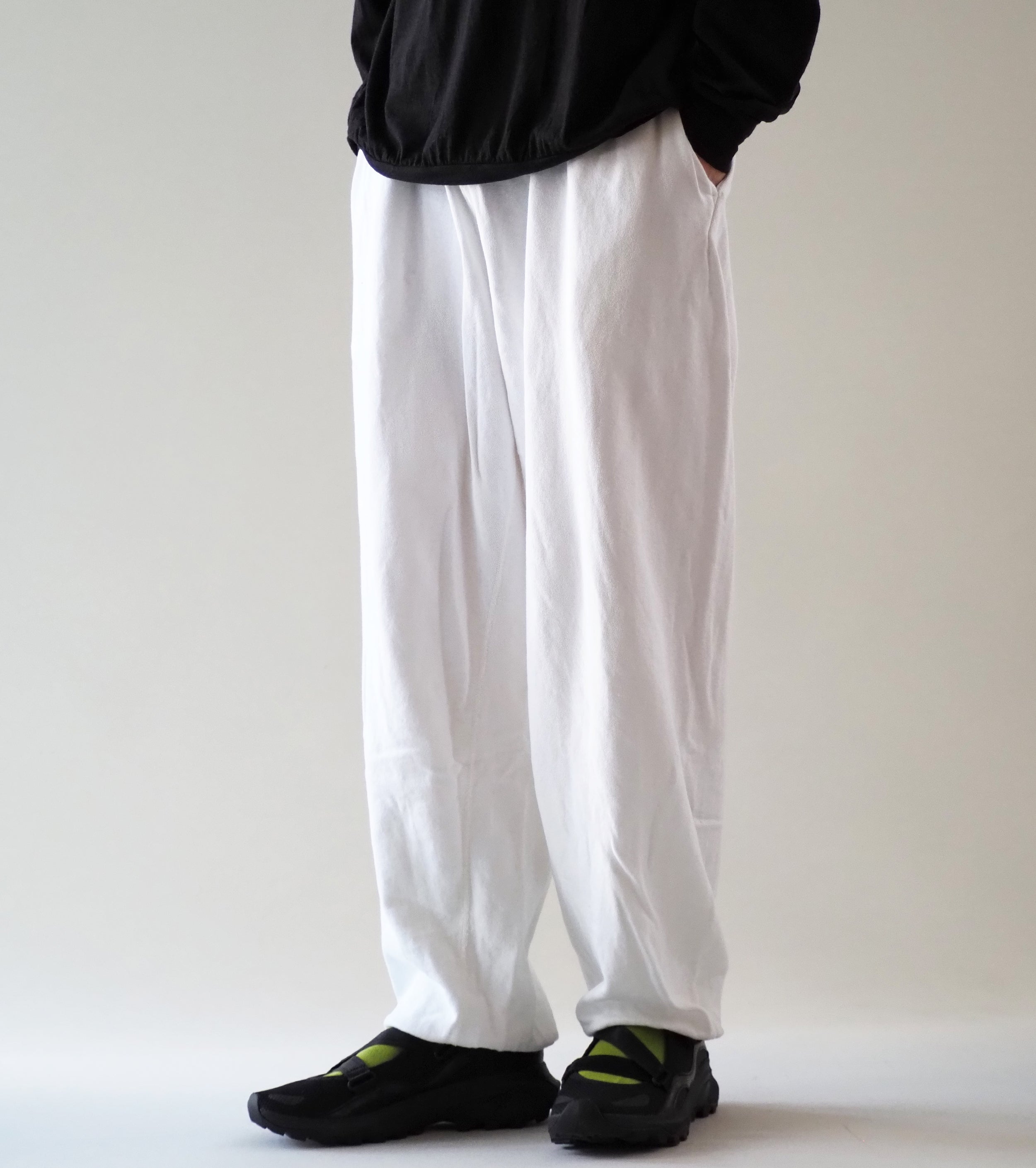 COMOLI LW Cotton Loopback Pants , White