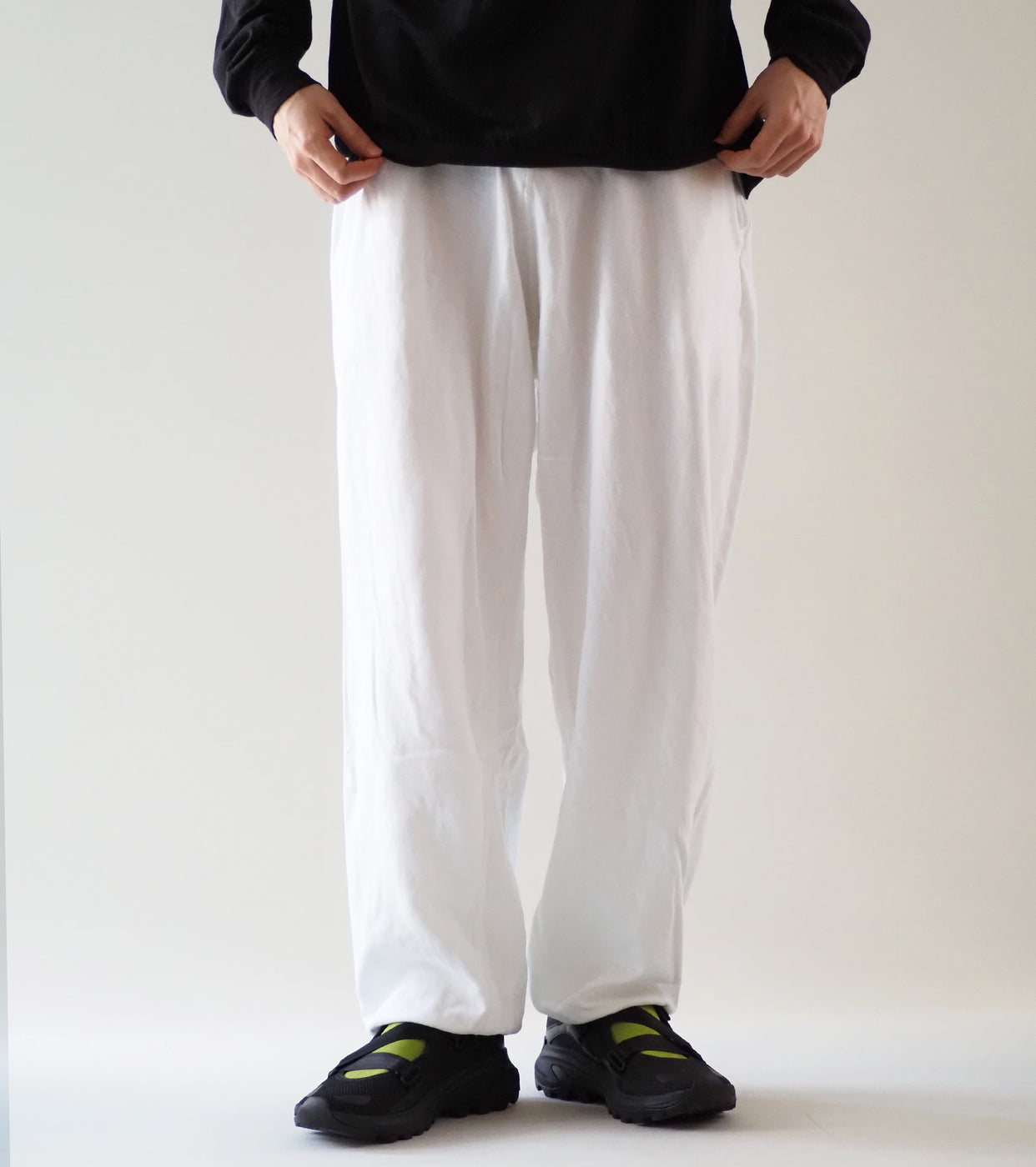 COMOLI LW Cotton Loopback Pants , White