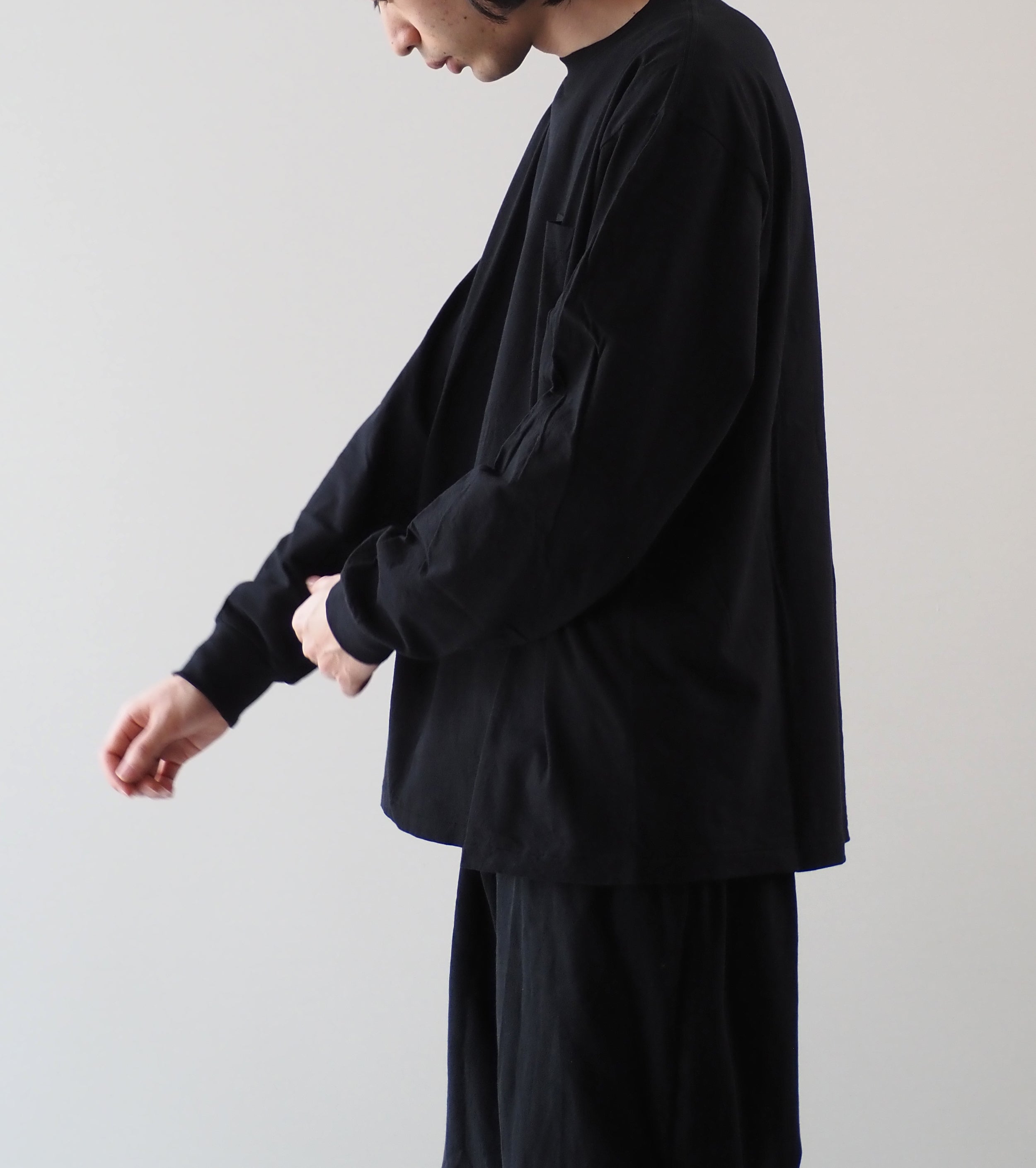 COMOLI Surplus Long Sleeve Shirt , Black