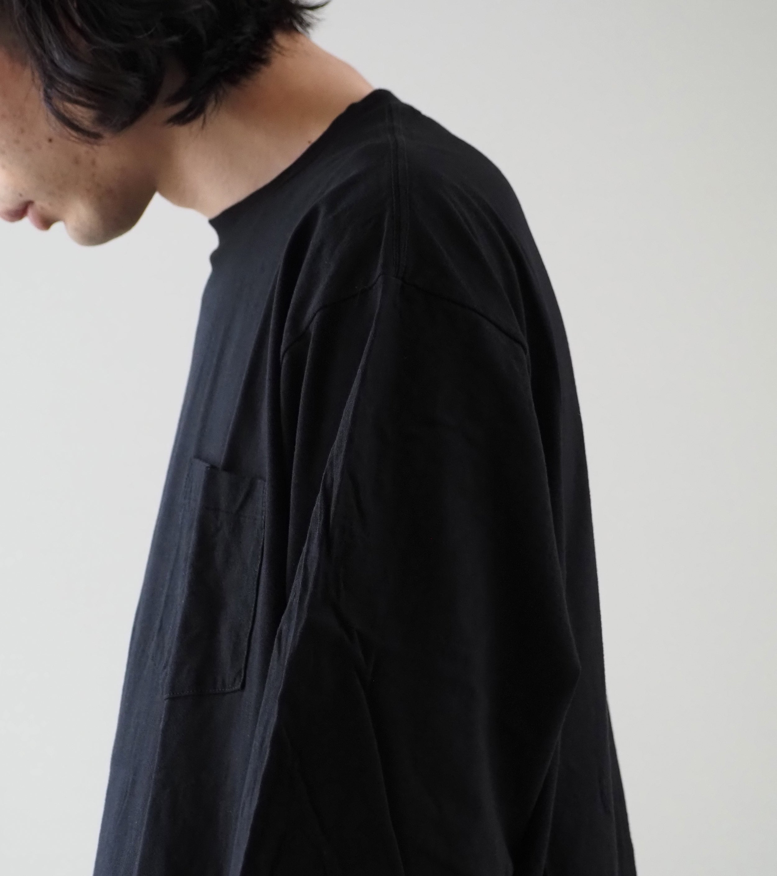 COMOLI Surplus Long Sleeve Shirt , Black