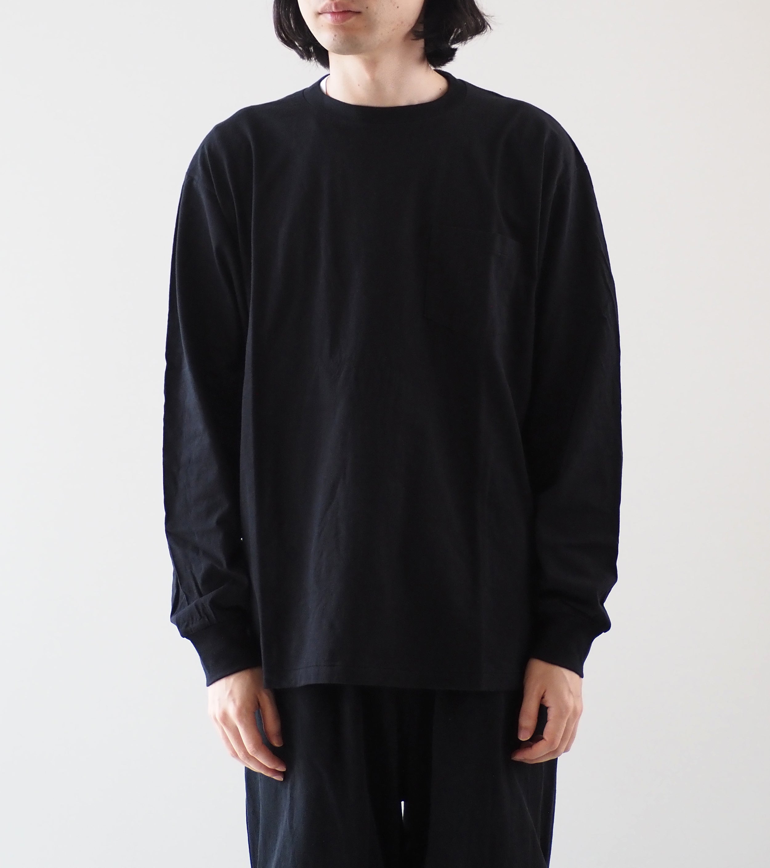 COMOLI Surplus Long Sleeve Shirt , Black