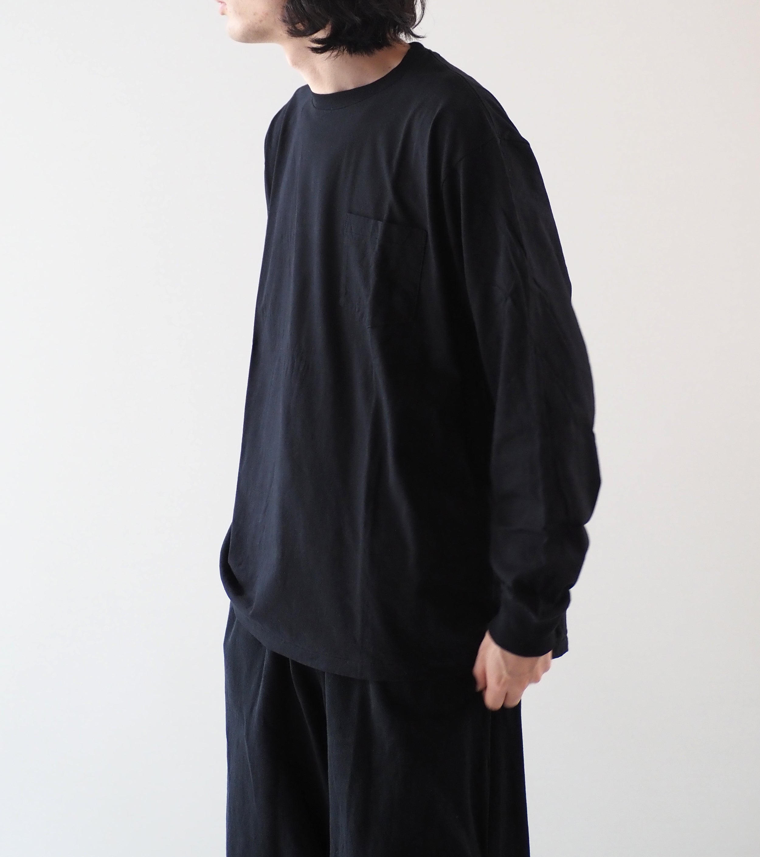 COMOLI Surplus Long Sleeve Shirt , Black