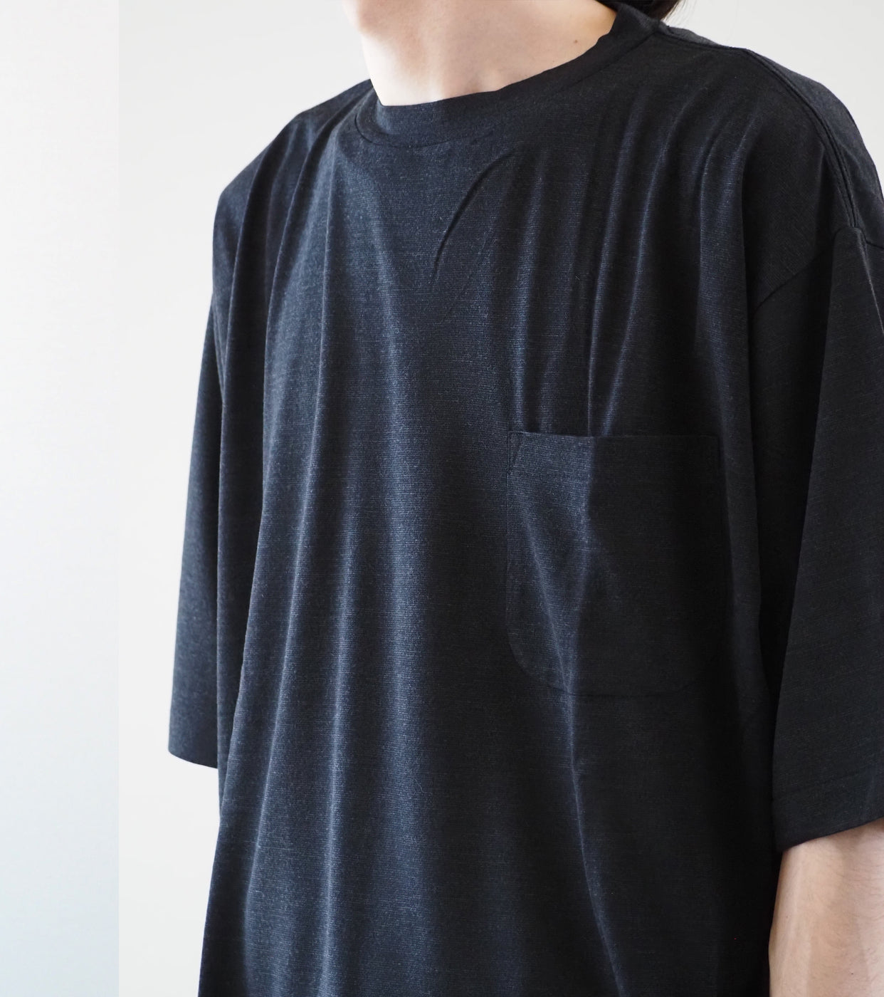 COMOLI サマーウール 半袖 Tシャツ , Charcoal