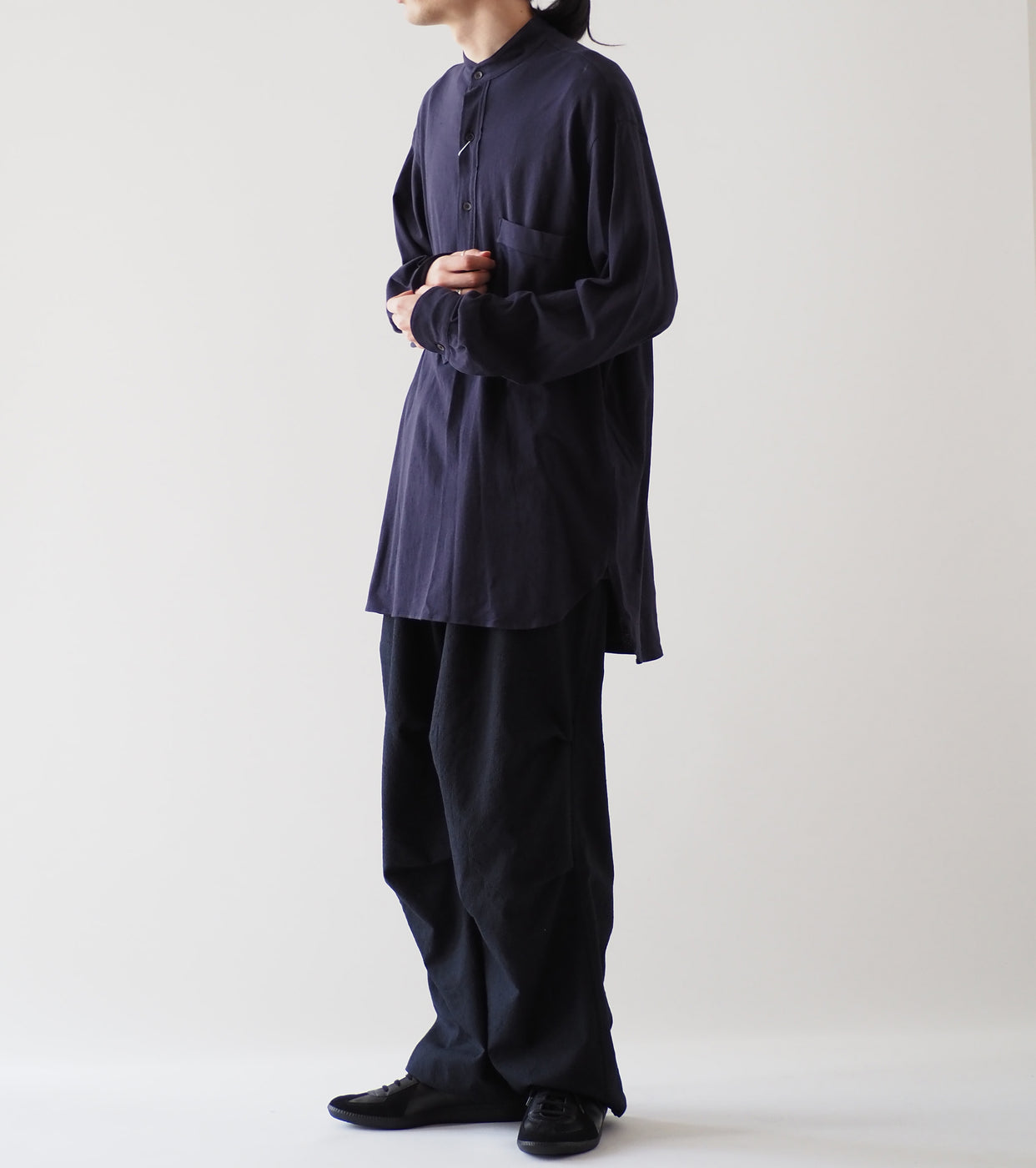 COMOLI ジャージ プルオーバー シャツ , Navy – Navyblue