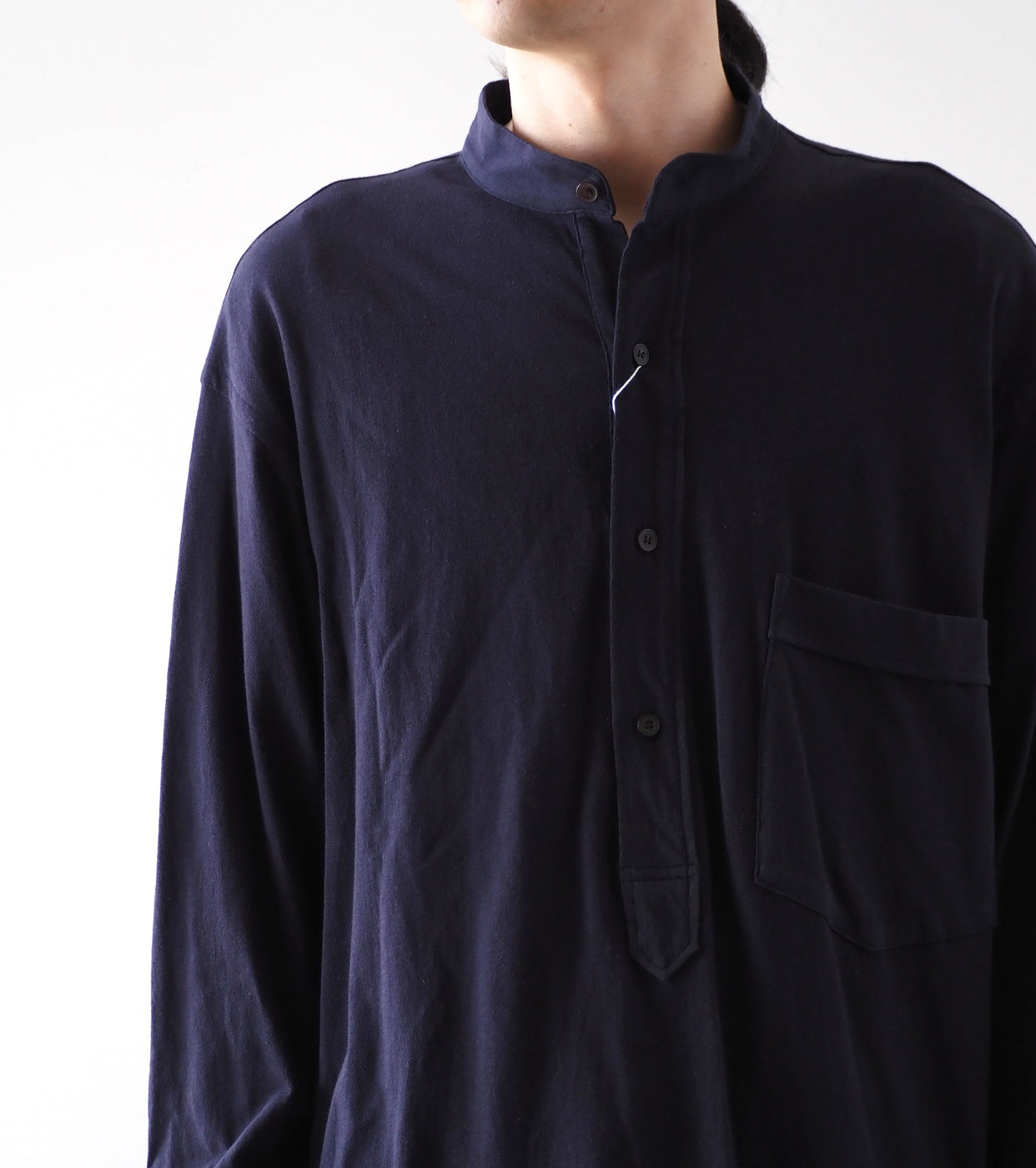 COMOLI Jersey Pullover Shirt , Navy