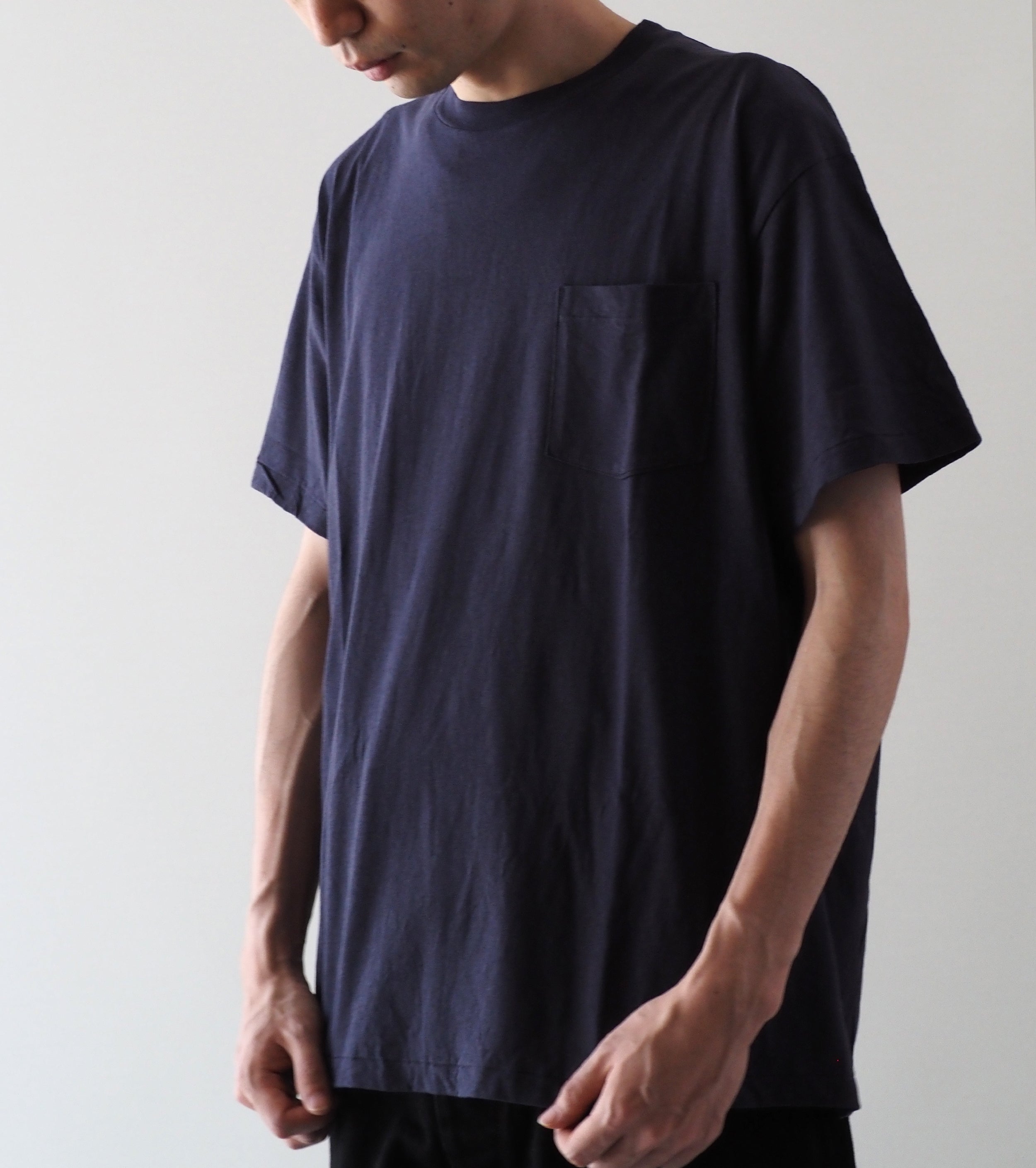 COMOLI サープラス ティーシャツ , Navy – Navyblue