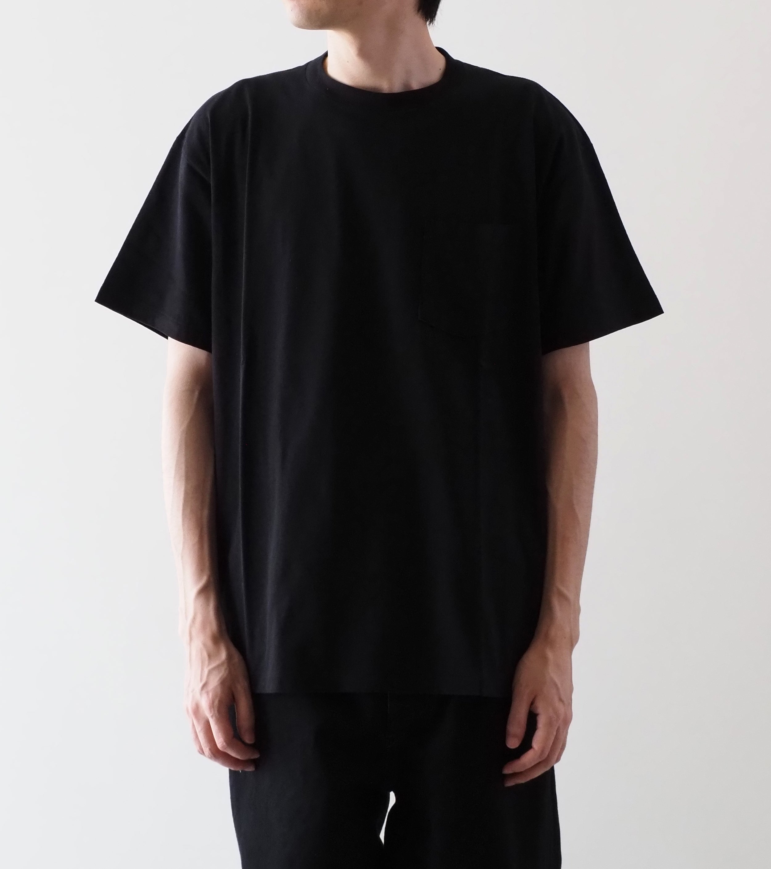 COMOLI Surplus Tee Shirts, Black