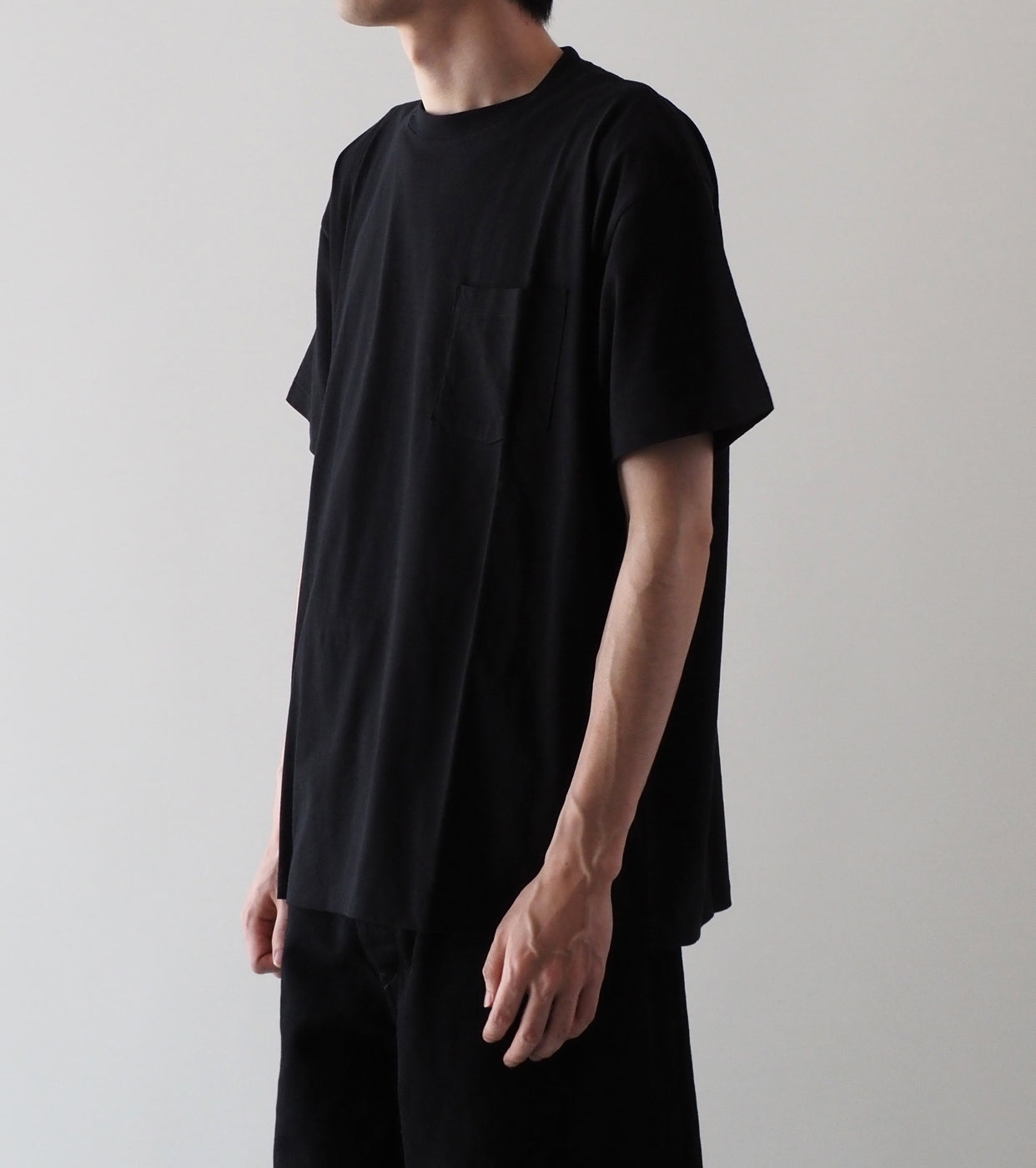 COMOLI Surplus Tee Shirts, Black