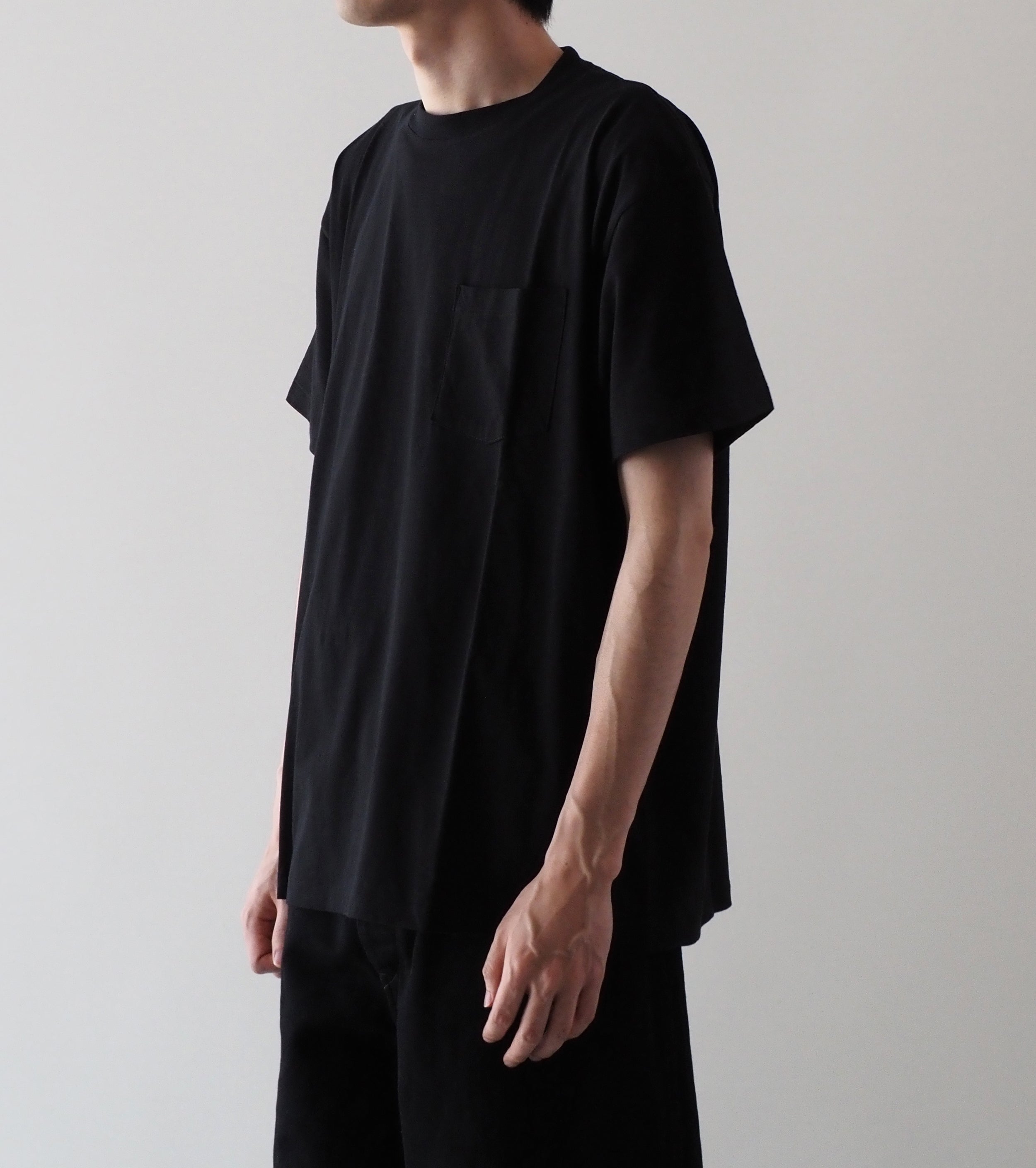 COMOLI Surplus Tee Shirts, Black
