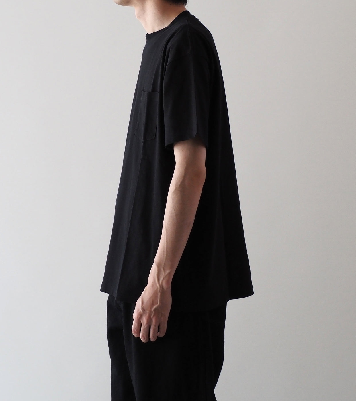 COMOLI Surplus Tee Shirts, Black