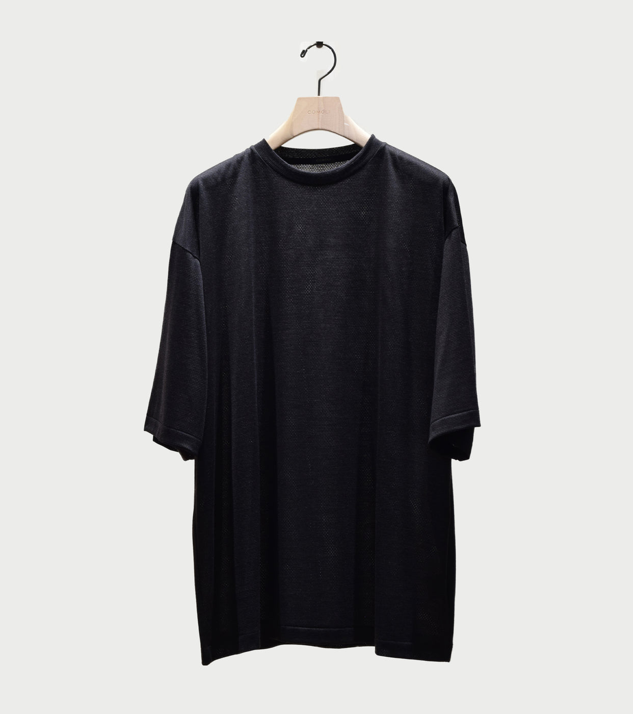 COMOLI ウール メッシュ 半袖 Tシャツ , Charcoal