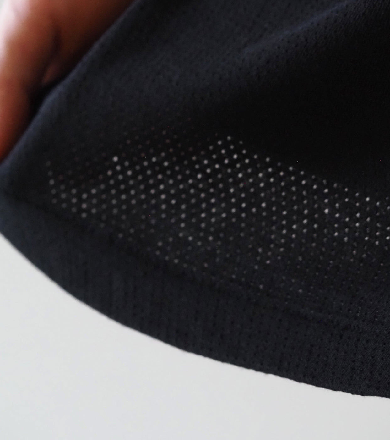 COMOLI コットン メッシュ 半袖 Tシャツ , Black