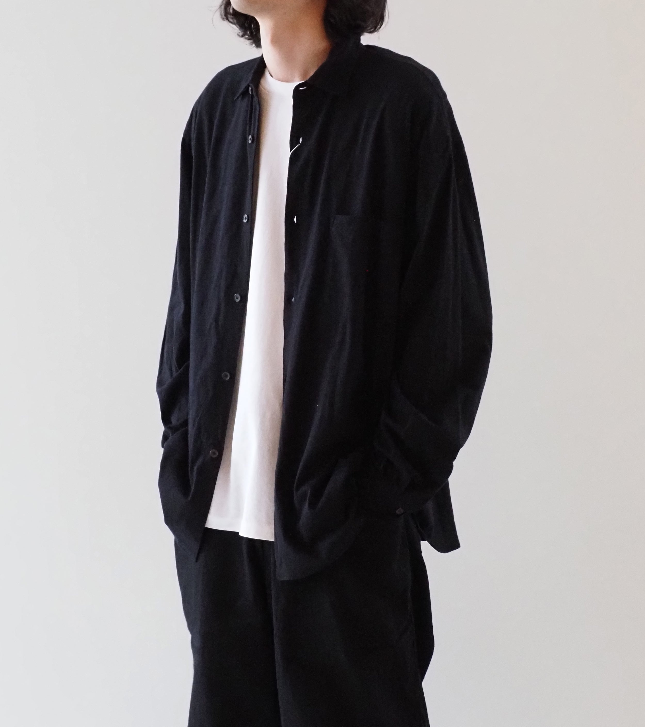 COMOLI ジャージ コモリ シャツ , Black