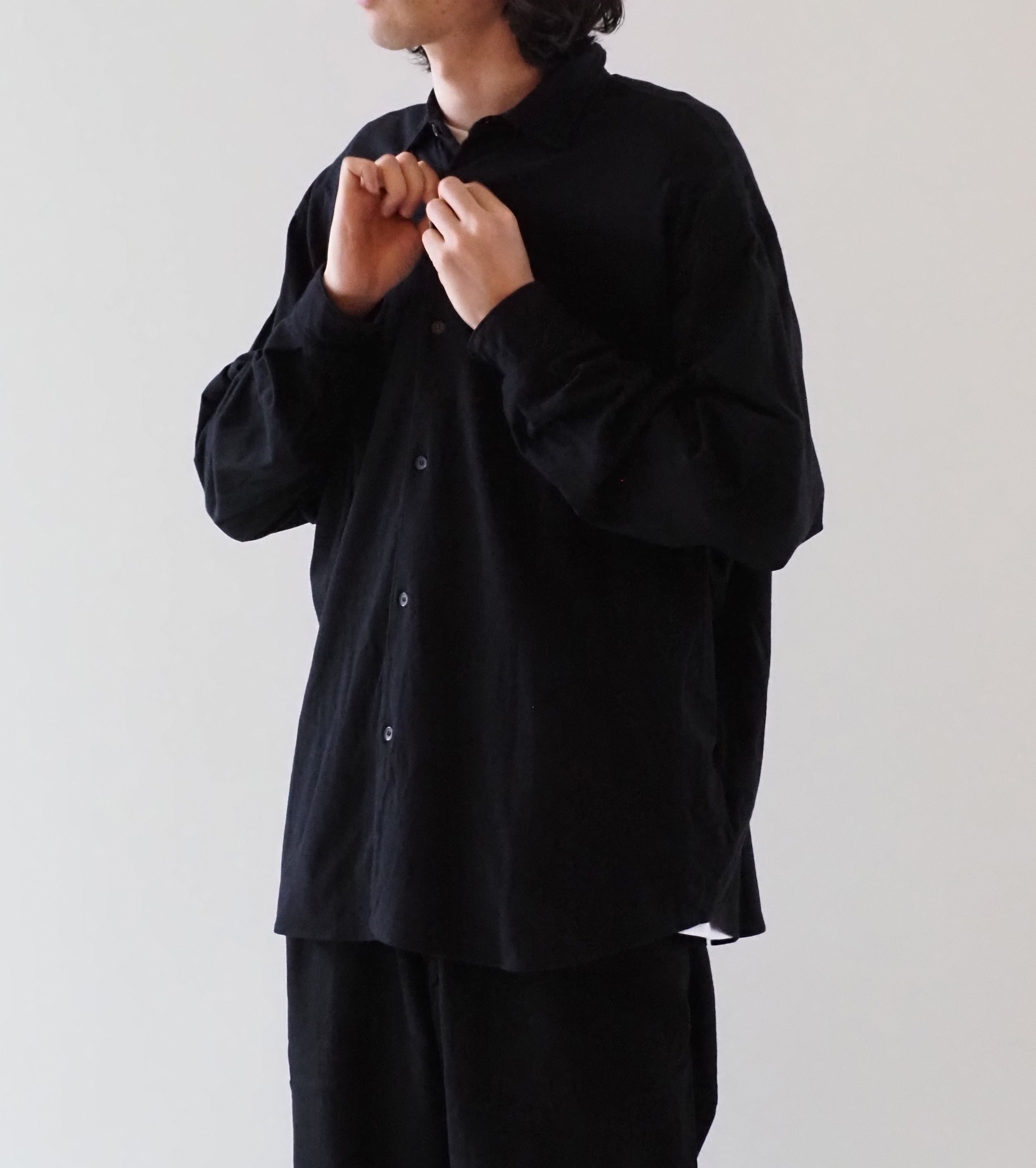 COMOLI ジャージ コモリ シャツ , Black
