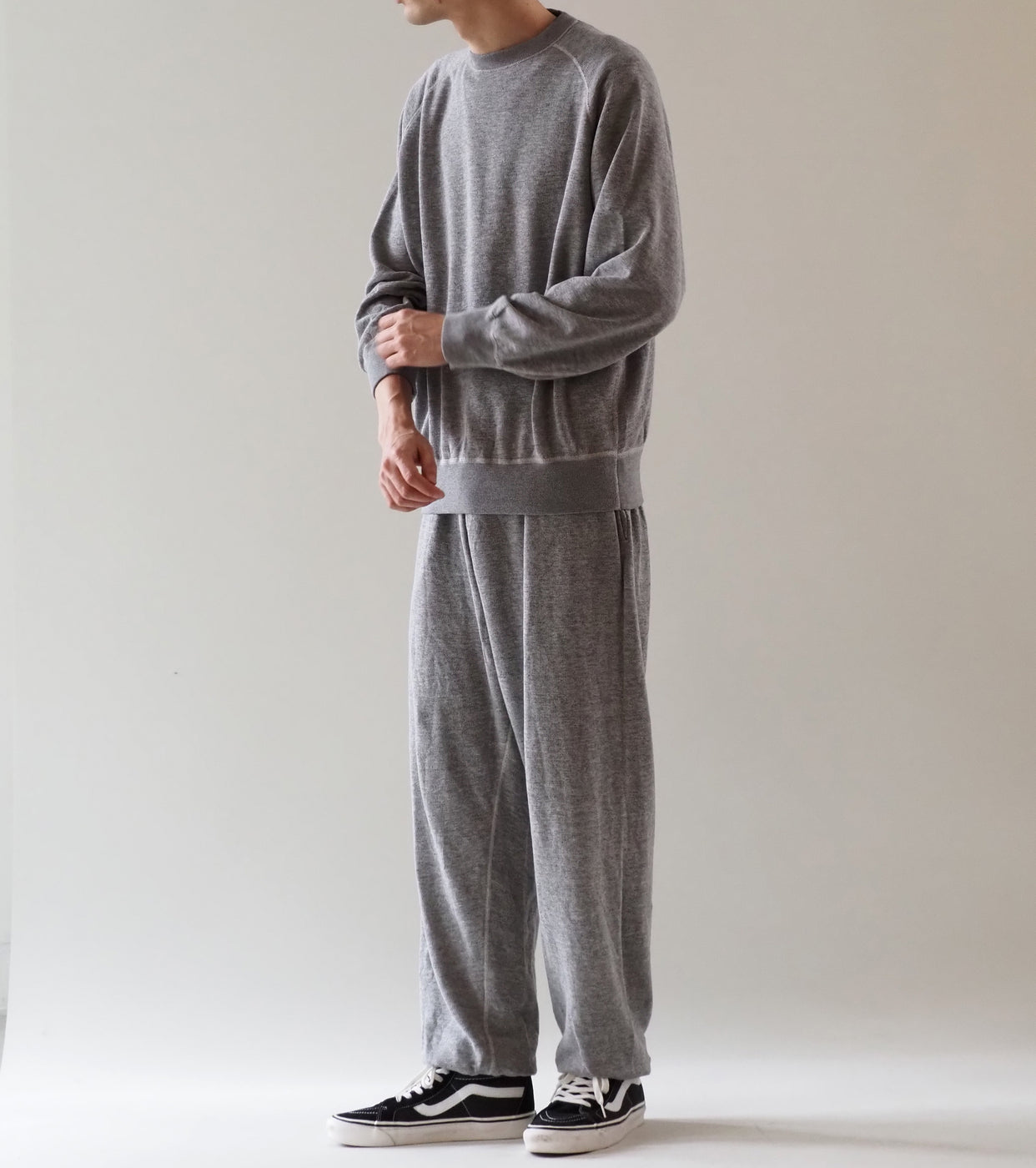 COMOLI グレー裏毛 クルーネック, Gray