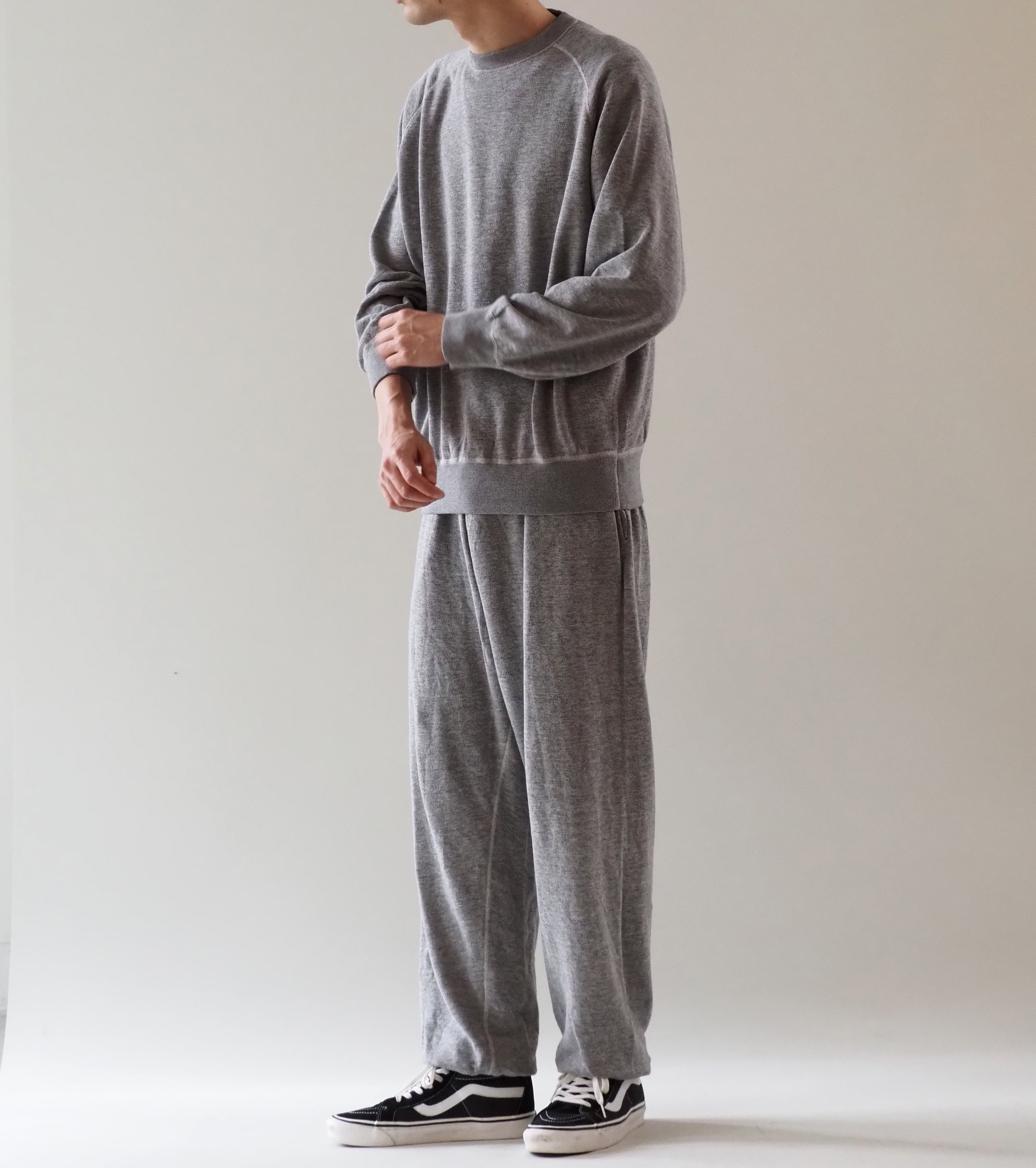 COMOLI グレー裏毛 クルーネック, Gray