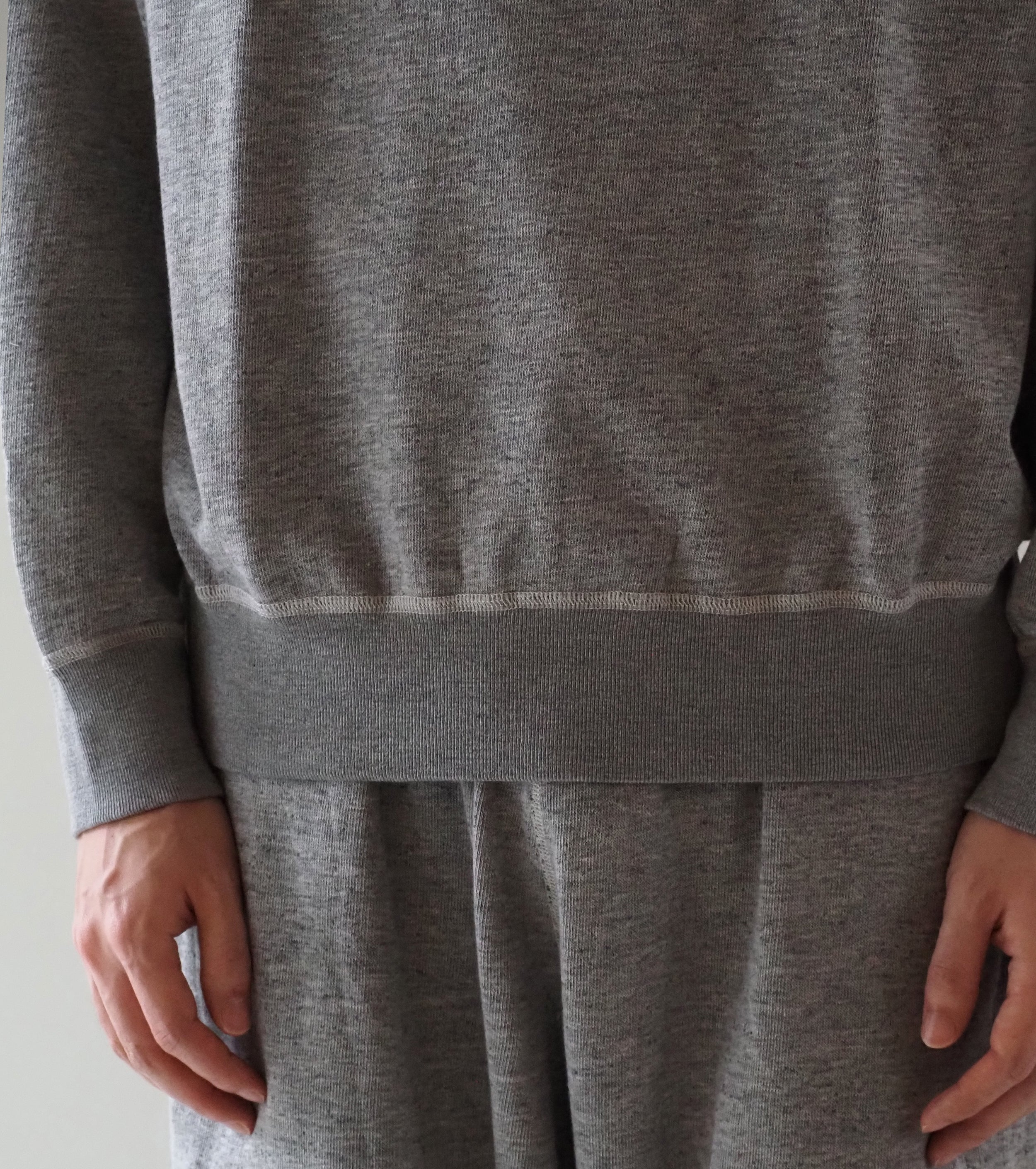 COMOLI グレー裏毛 クルーネック, Gray