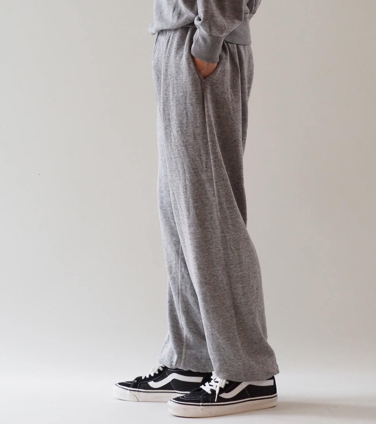 COMOLI グレー 裏毛 パンツ , Gray