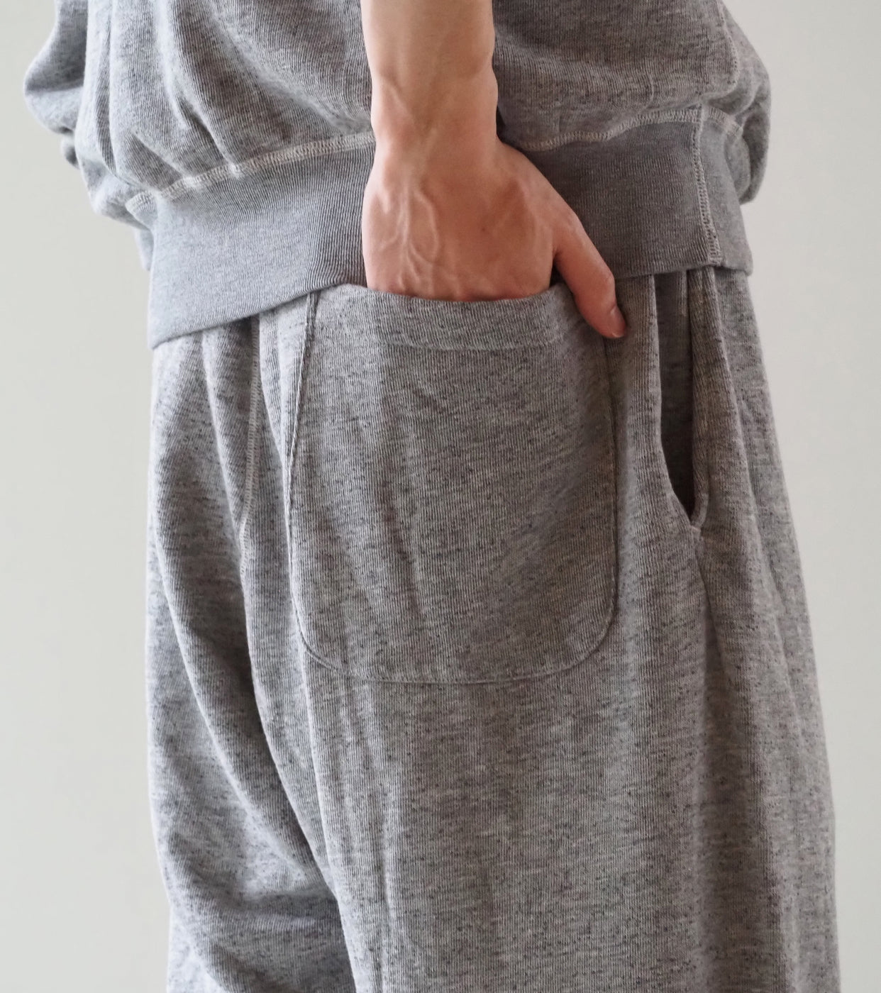 COMOLI グレー 裏毛 パンツ , Gray