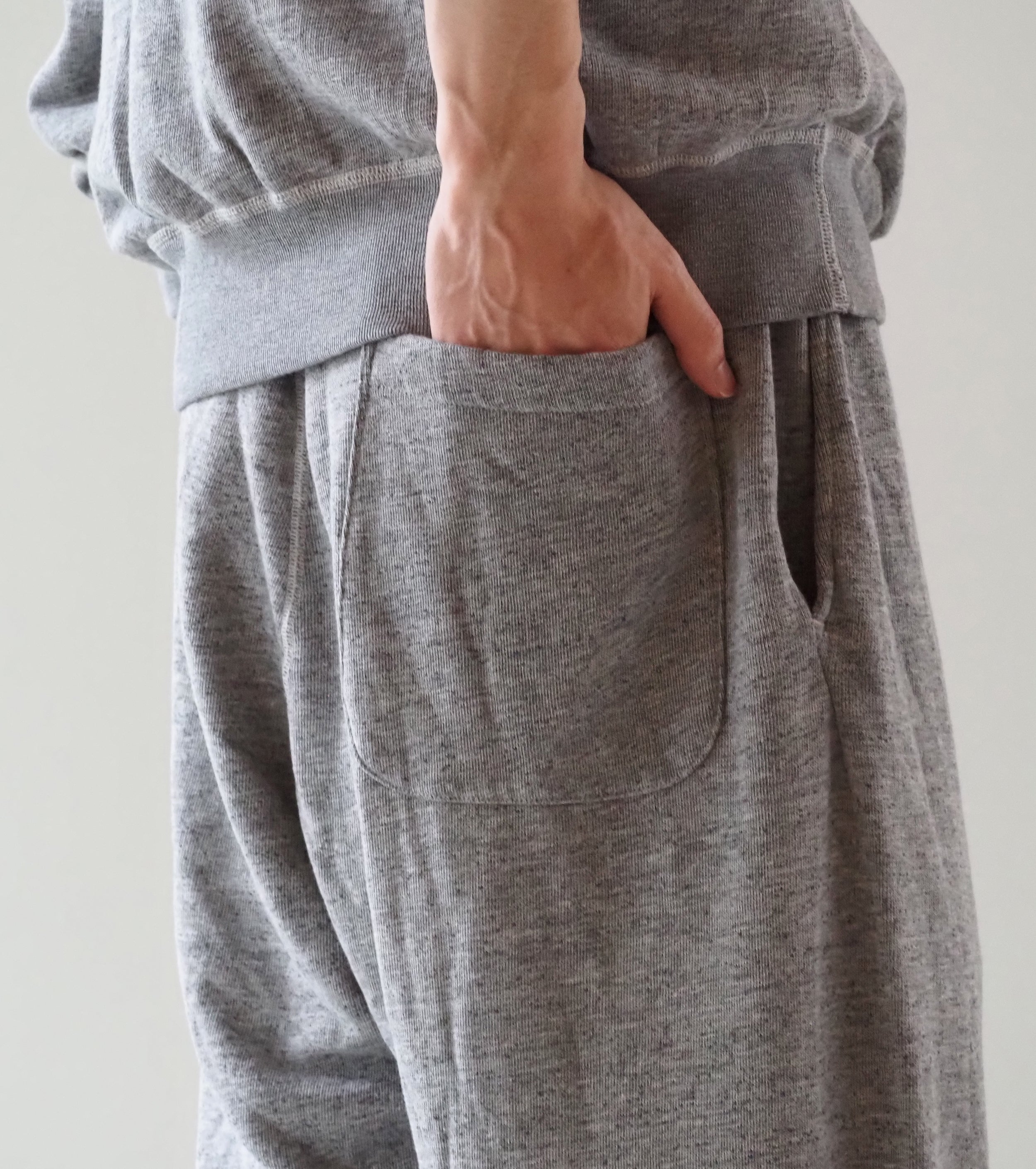 COMOLI グレー 裏毛 パンツ , Gray