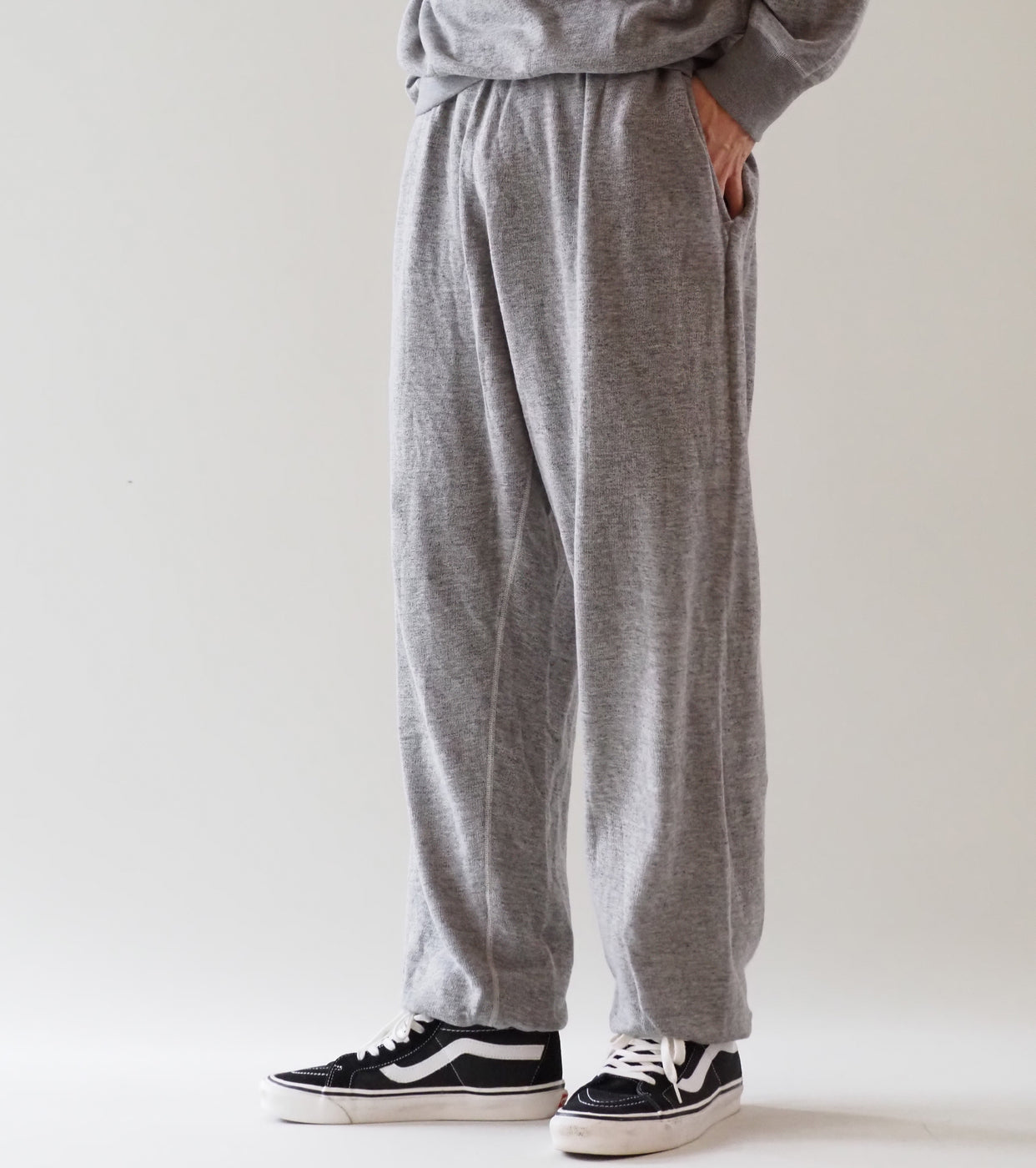 COMOLI グレー 裏毛 パンツ , Gray