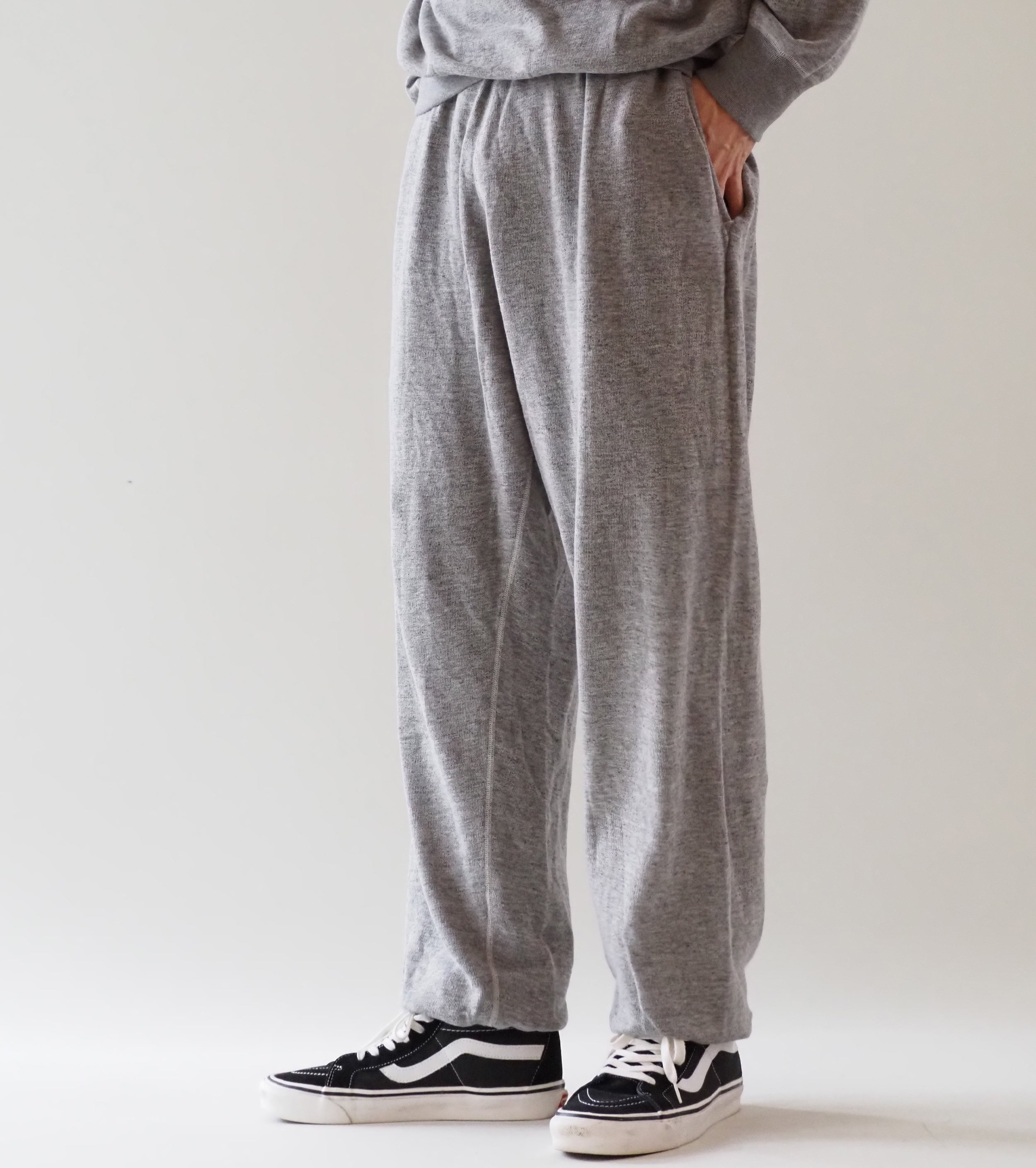 COMOLI グレー 裏毛 パンツ , Gray