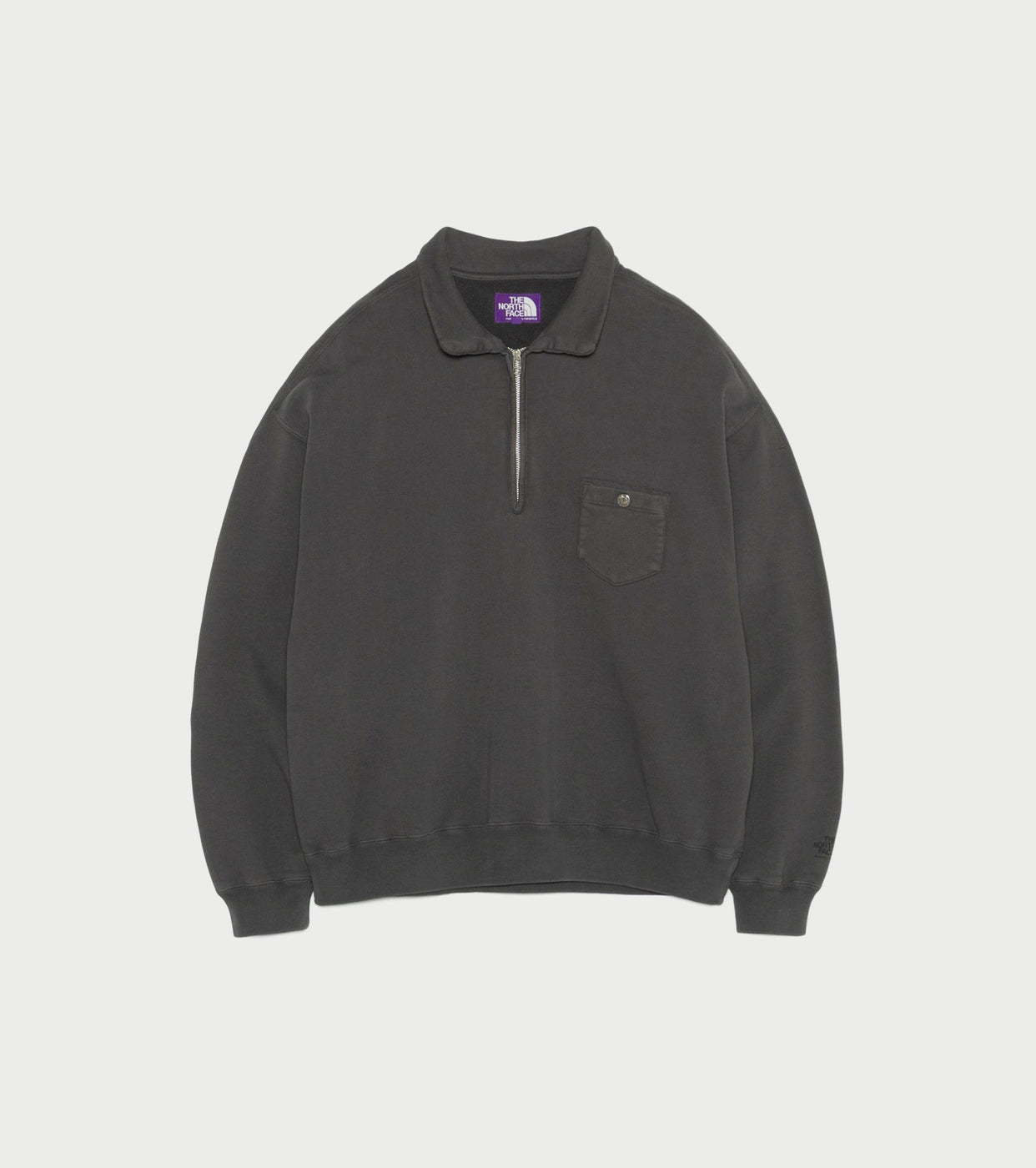 Garment Dyed Field Half Zip Sweatshirts , Asphalt Gray