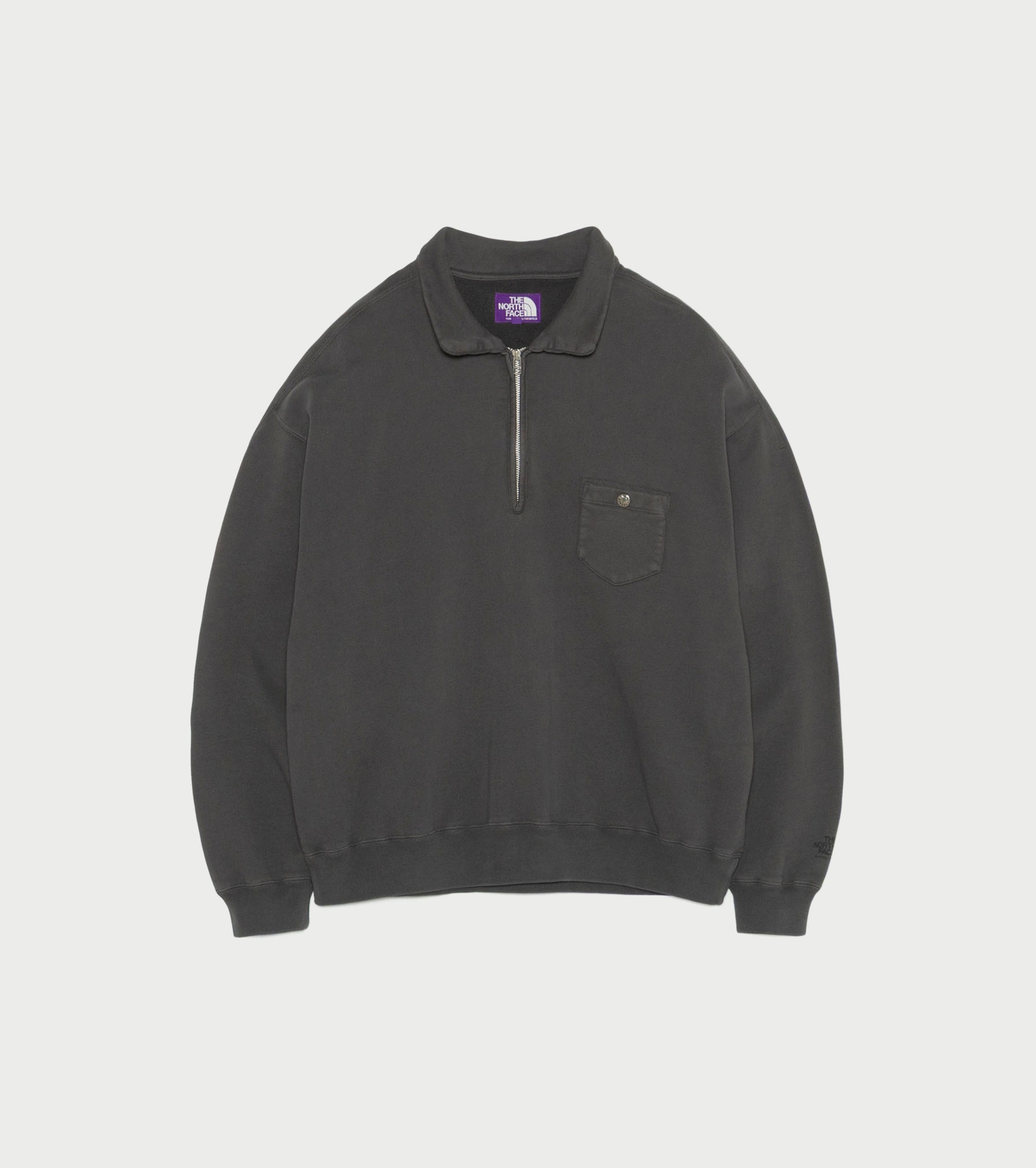 Garment Dyed Field Half Zip Sweatshirts , Asphalt Gray