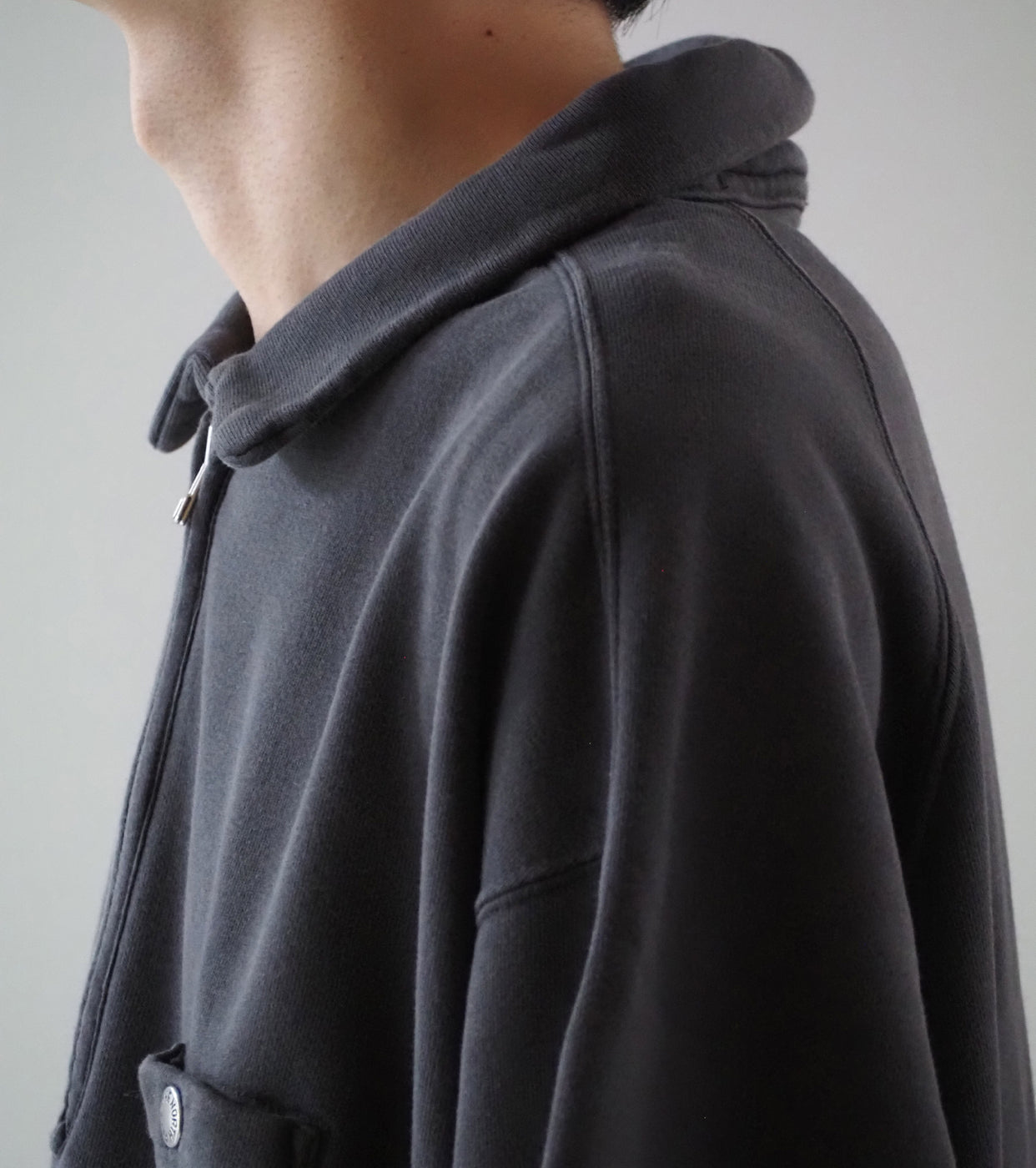 ガーメントダイ  フィールド  ハーフジップ  スウェットシャツ , Asphalt Gray