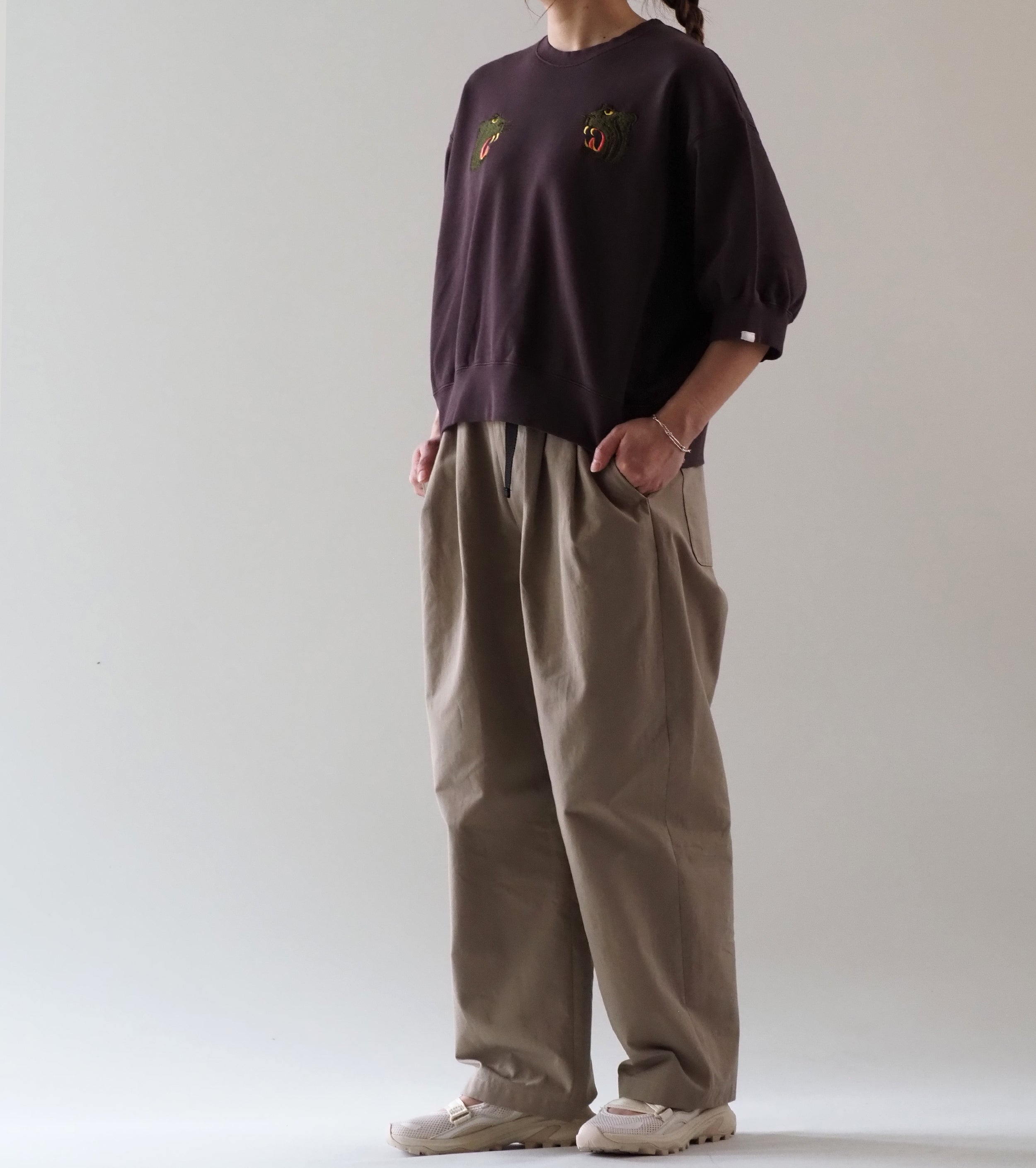 Oblada スーベニア ハーフスリーブ スウェット , Brown