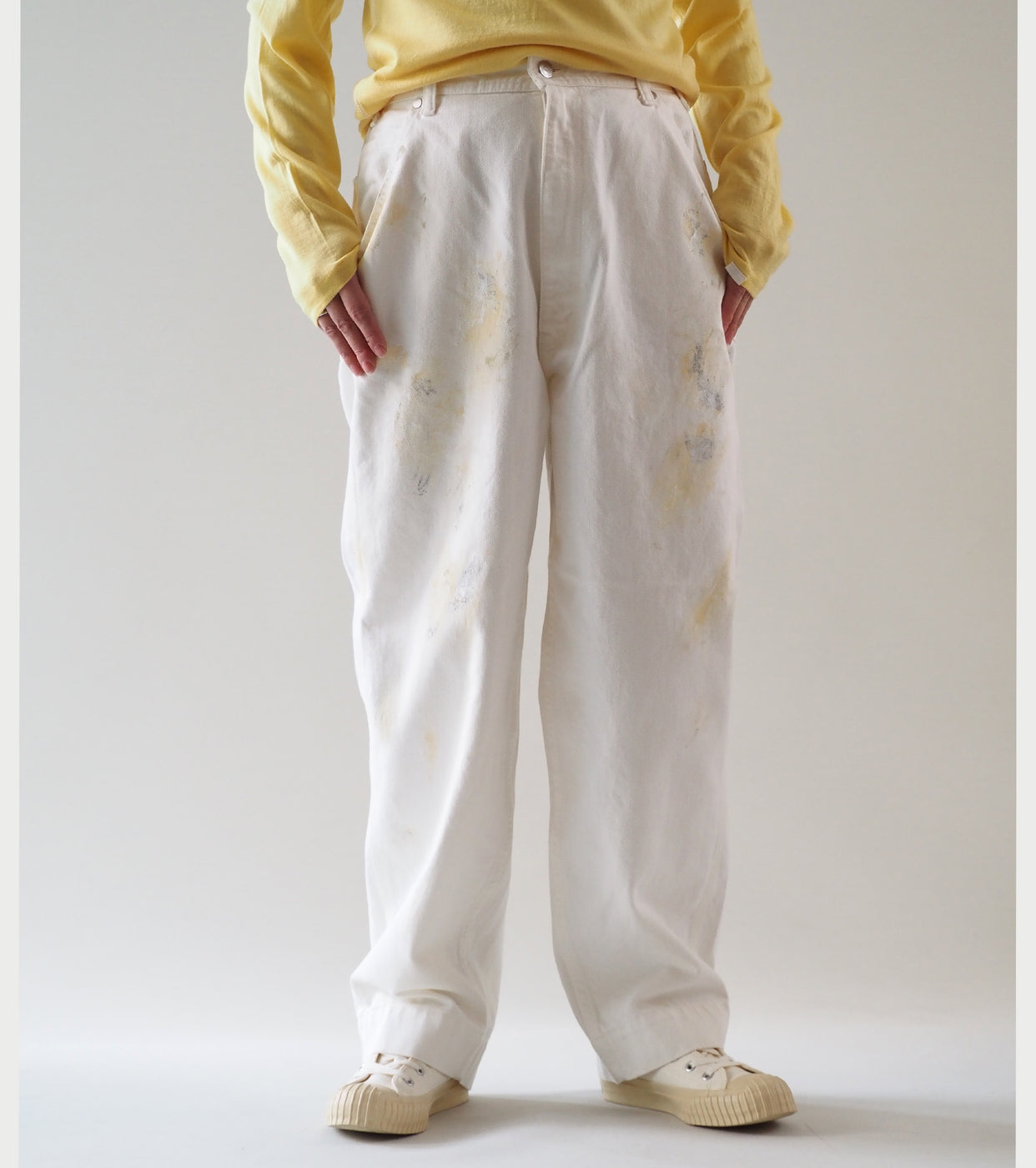 Oblada ペイント スケーター ジーンズ , White