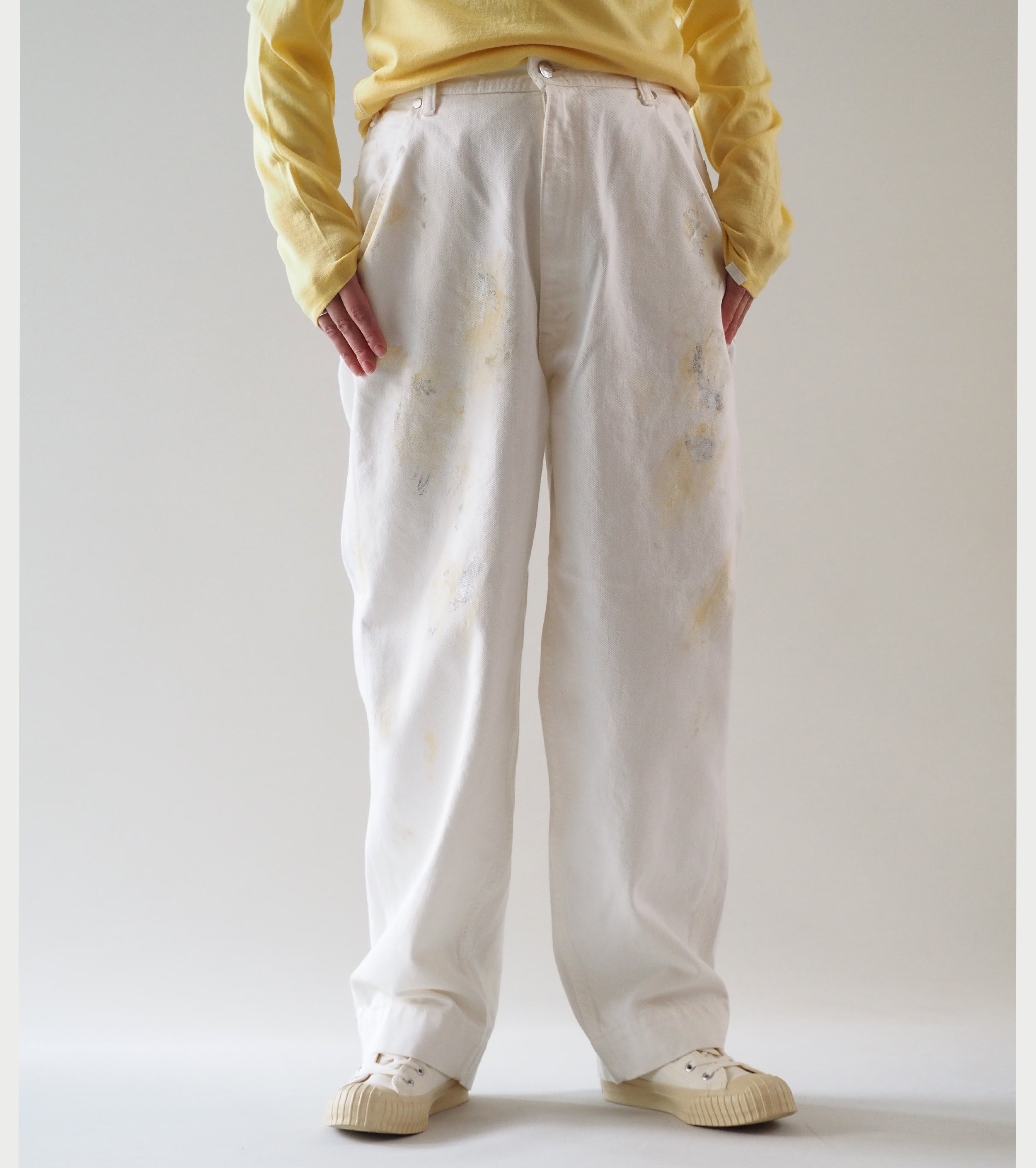 Oblada ペイント スケーター ジーンズ , White