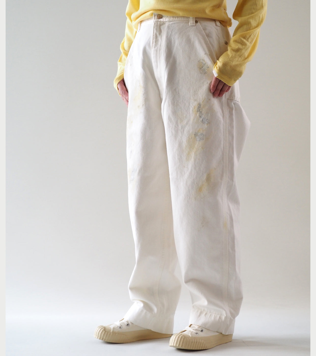 Oblada ペイント スケーター ジーンズ , White