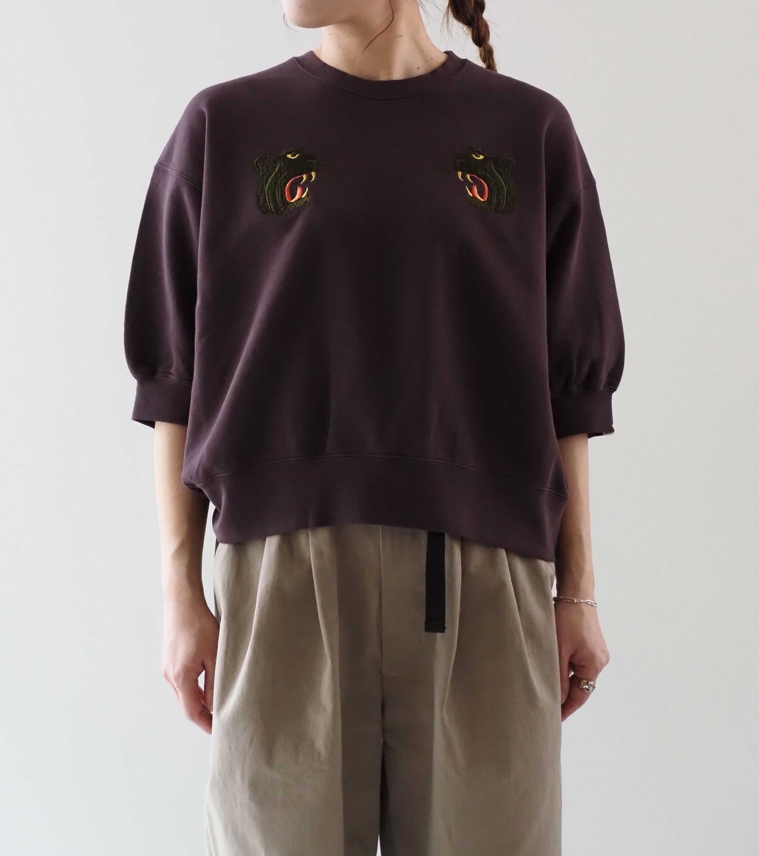 Oblada スーベニア ハーフスリーブ スウェット , Brown