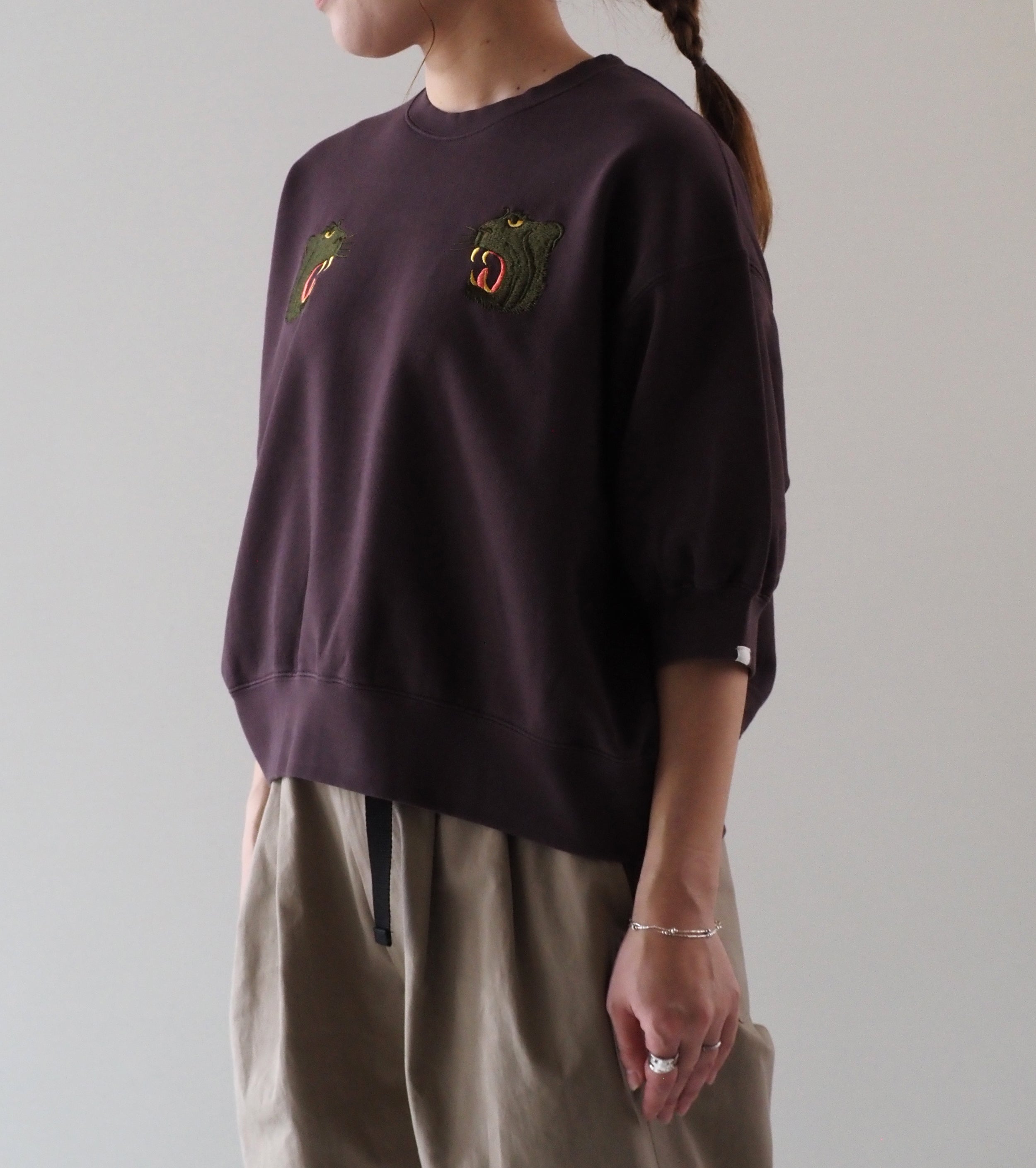 Oblada スーベニア ハーフスリーブ スウェット , Brown