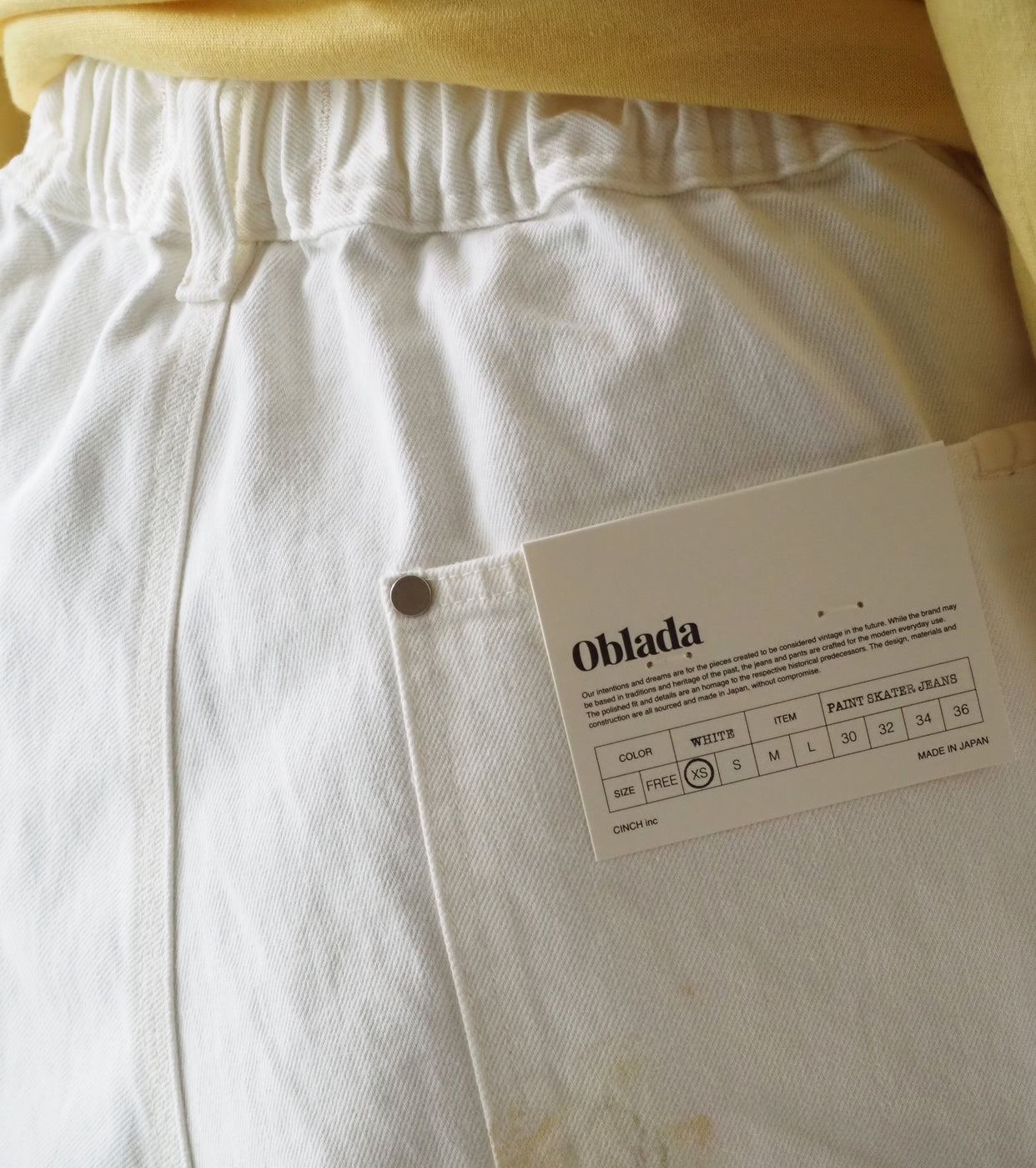 Oblada ペイント スケーター ジーンズ , White